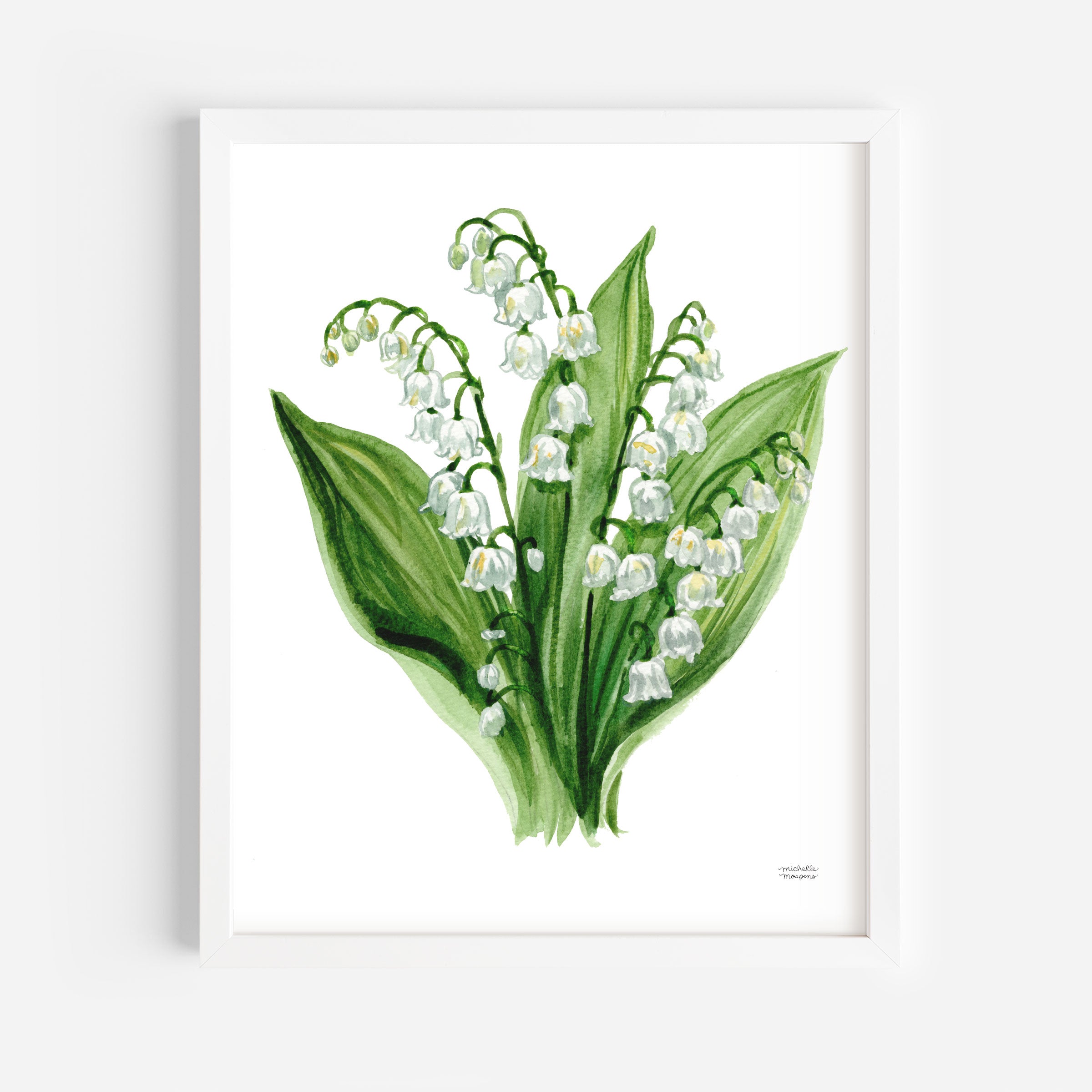 Watercolor Lily of the Valley Print, May Birth Flower | Michelle Mospens