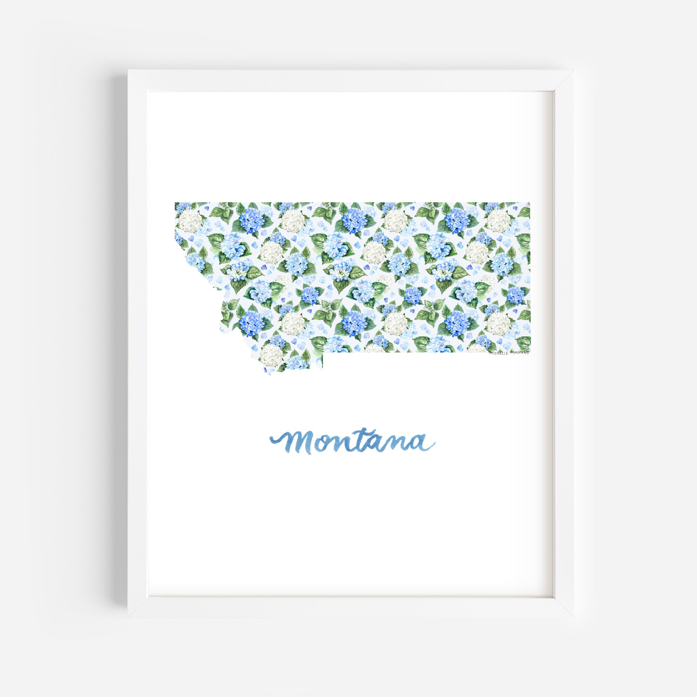 Watercolor Montana State Wall Art Print by Michelle Mospens