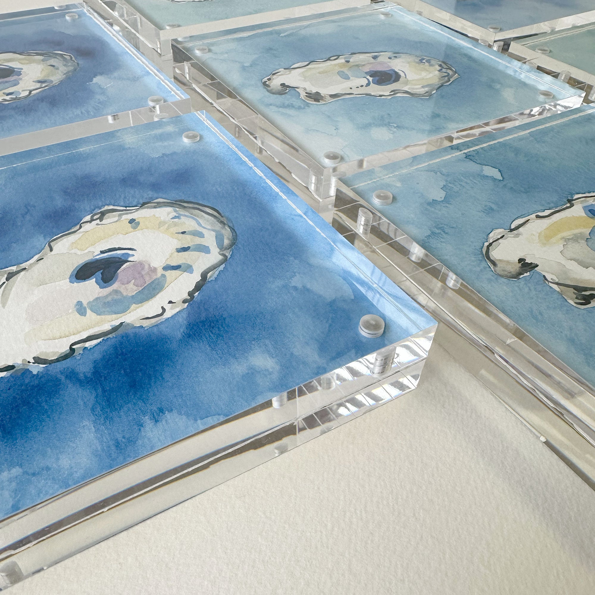 Oyster Original Watercolor Painting | Coastal Beach Artwork 3