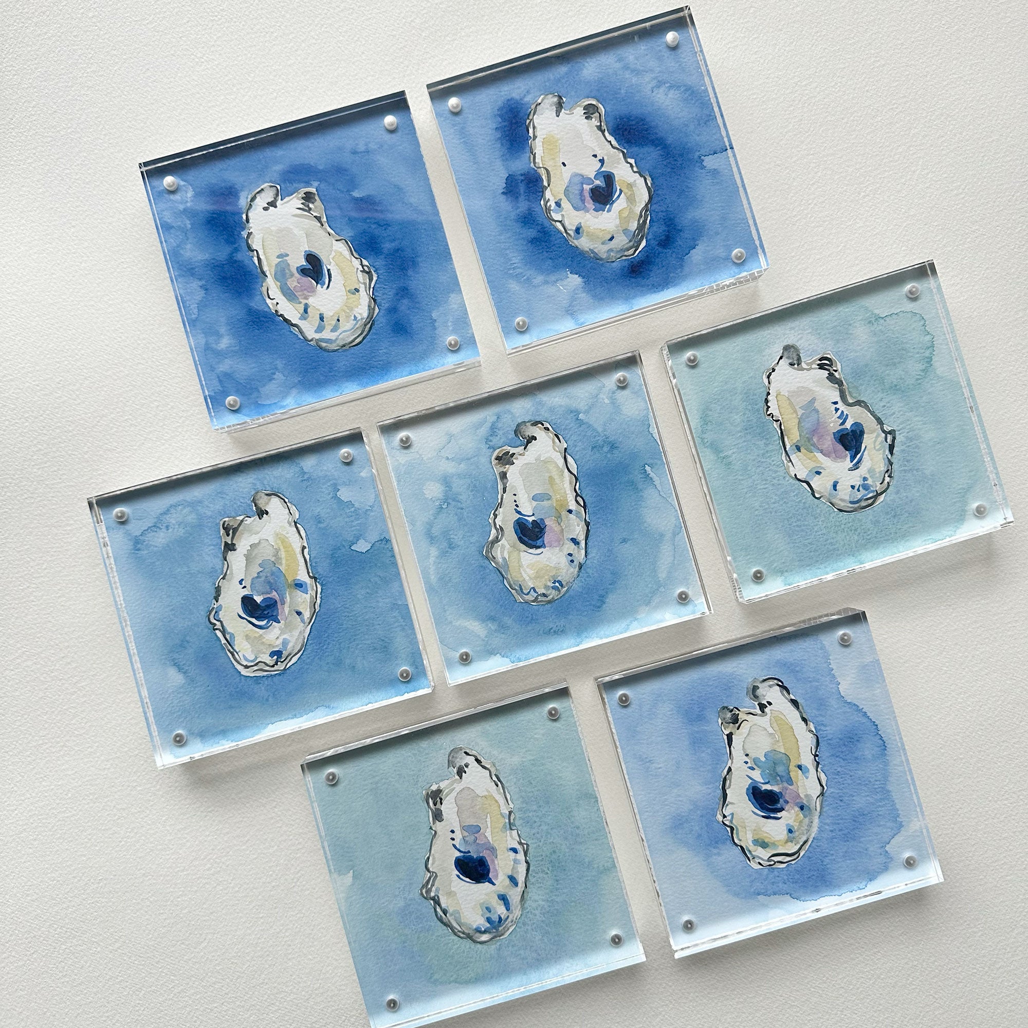 Oyster Original Watercolor Painting | Coastal Beach Artwork 3
