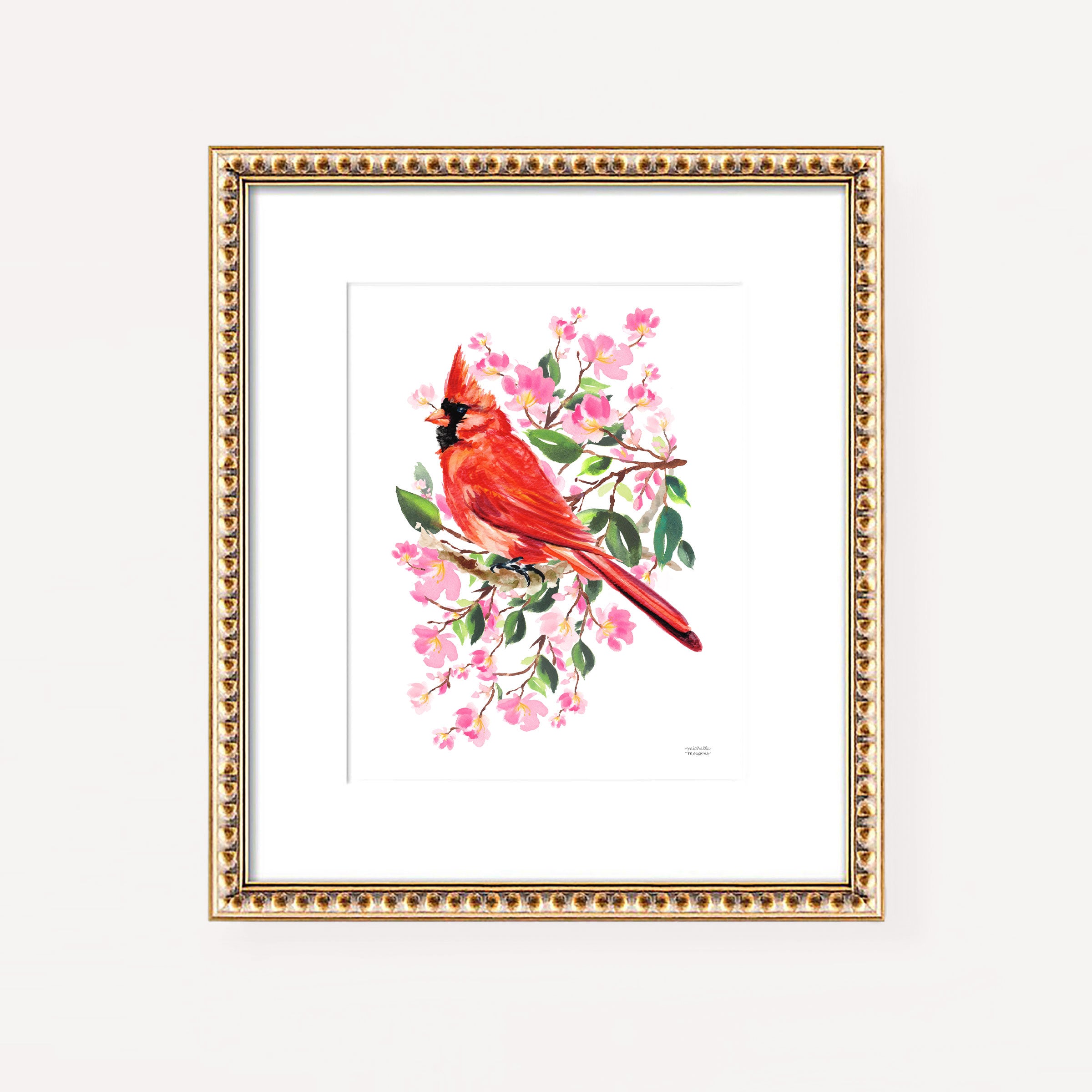 Watercolor Cardinal & Blue Jay Set of 2 Wall Art | Michelle Mospens