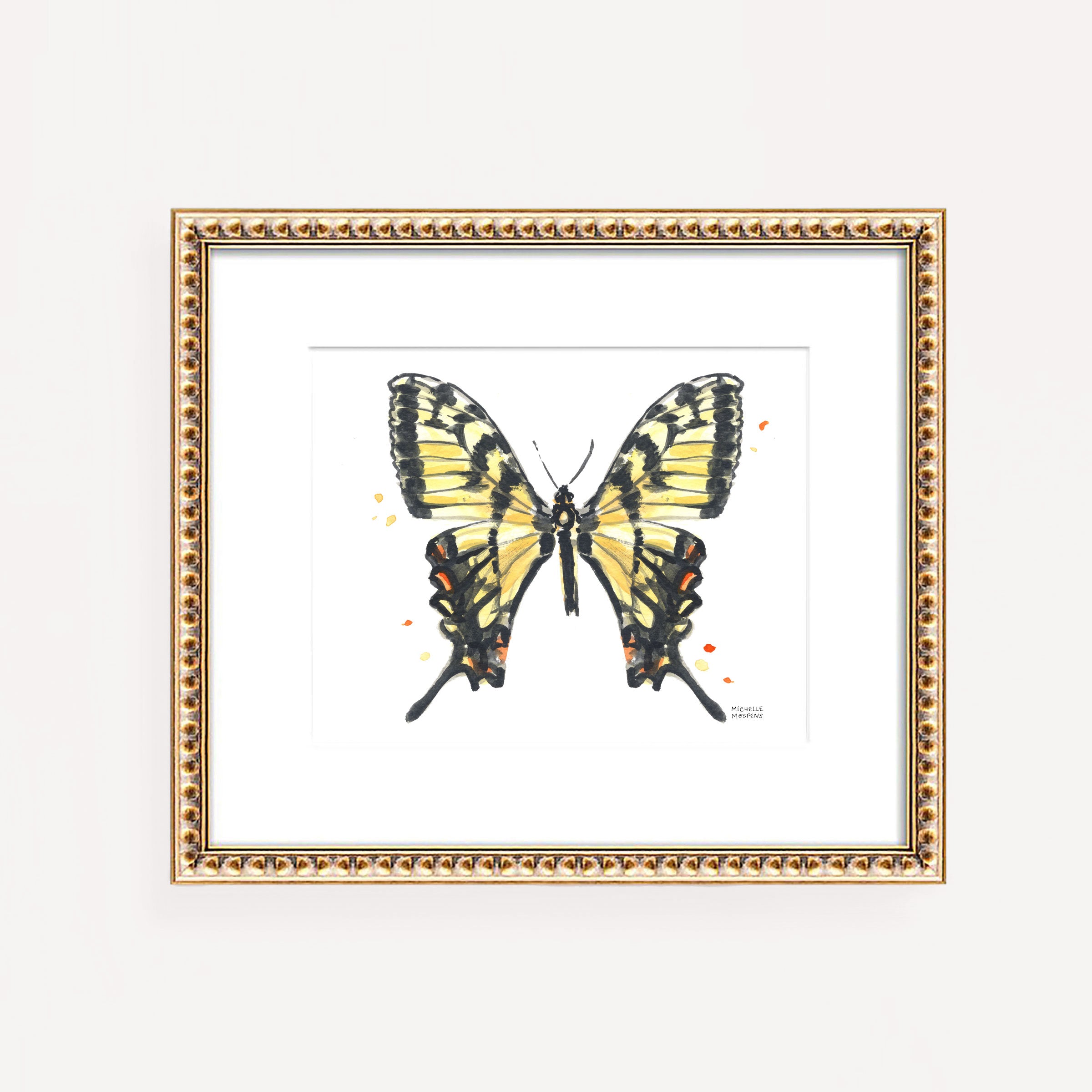 South Carolina State Butterfly Eastern Tiger Swallowtail Butterfly Watercolor Wall Art Print
