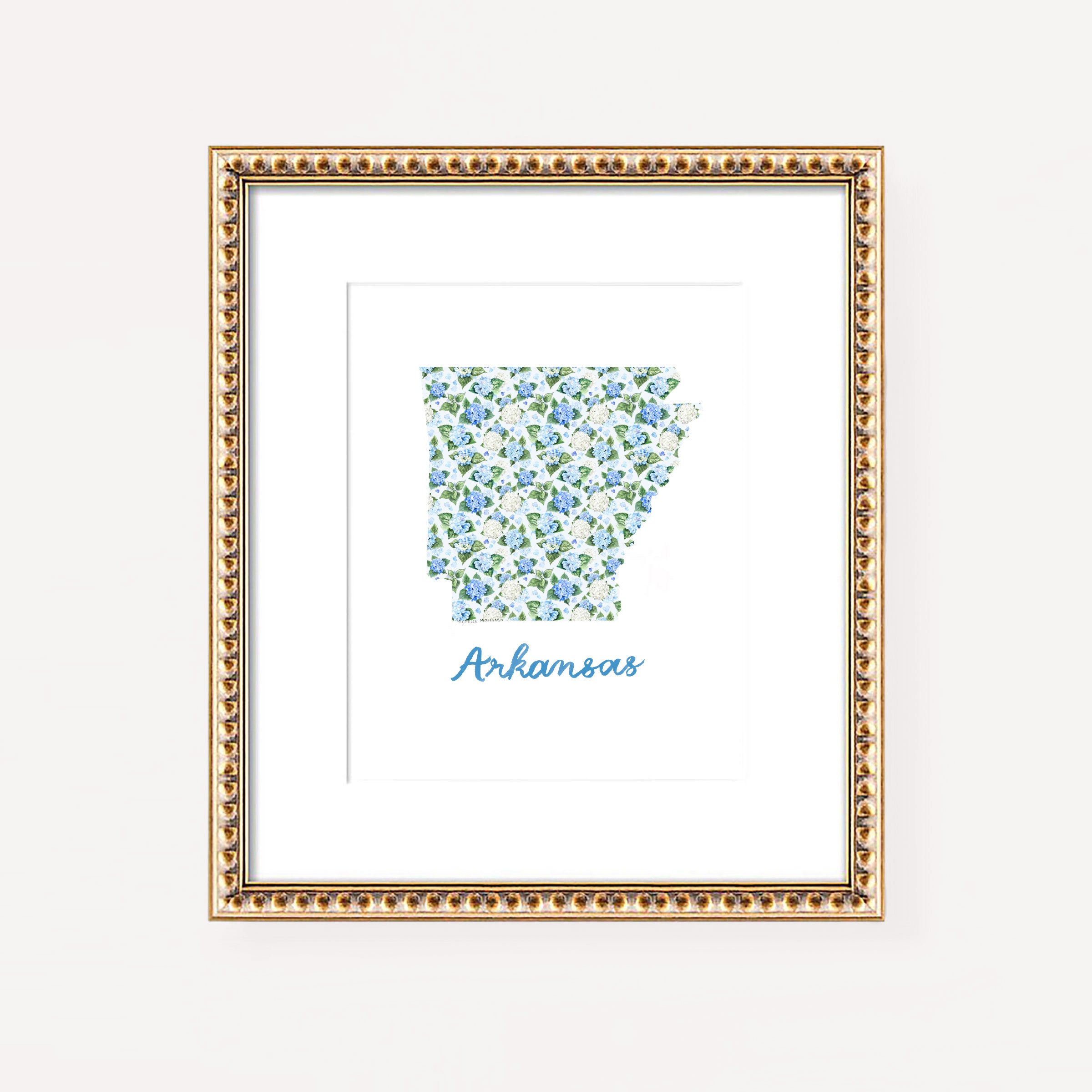 Arkansas State Print | Watercolor Arkansas Home State Wall Art Print by Michelle Mospens, Unframed