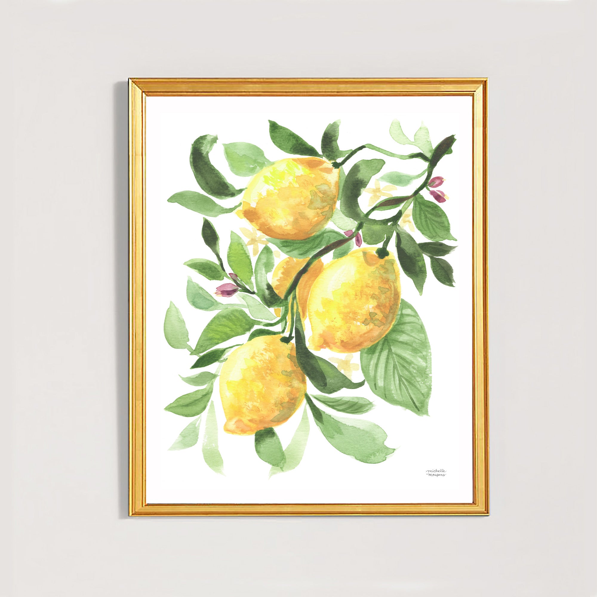 Watercolor Lemons No. 1 Art Print