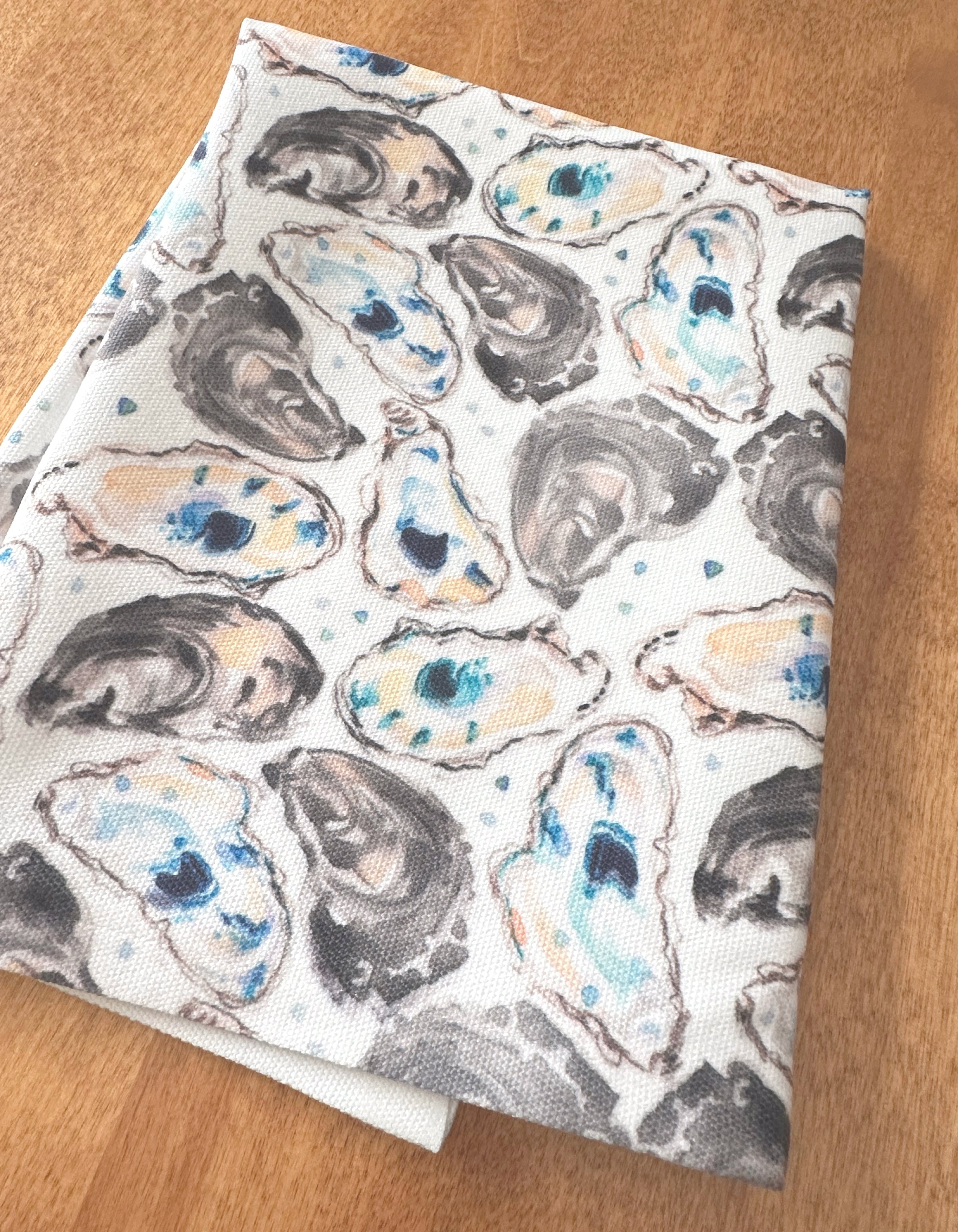 Watercolor Oyster Shells Decorative Hostess Towel by Artist Michelle Mospens