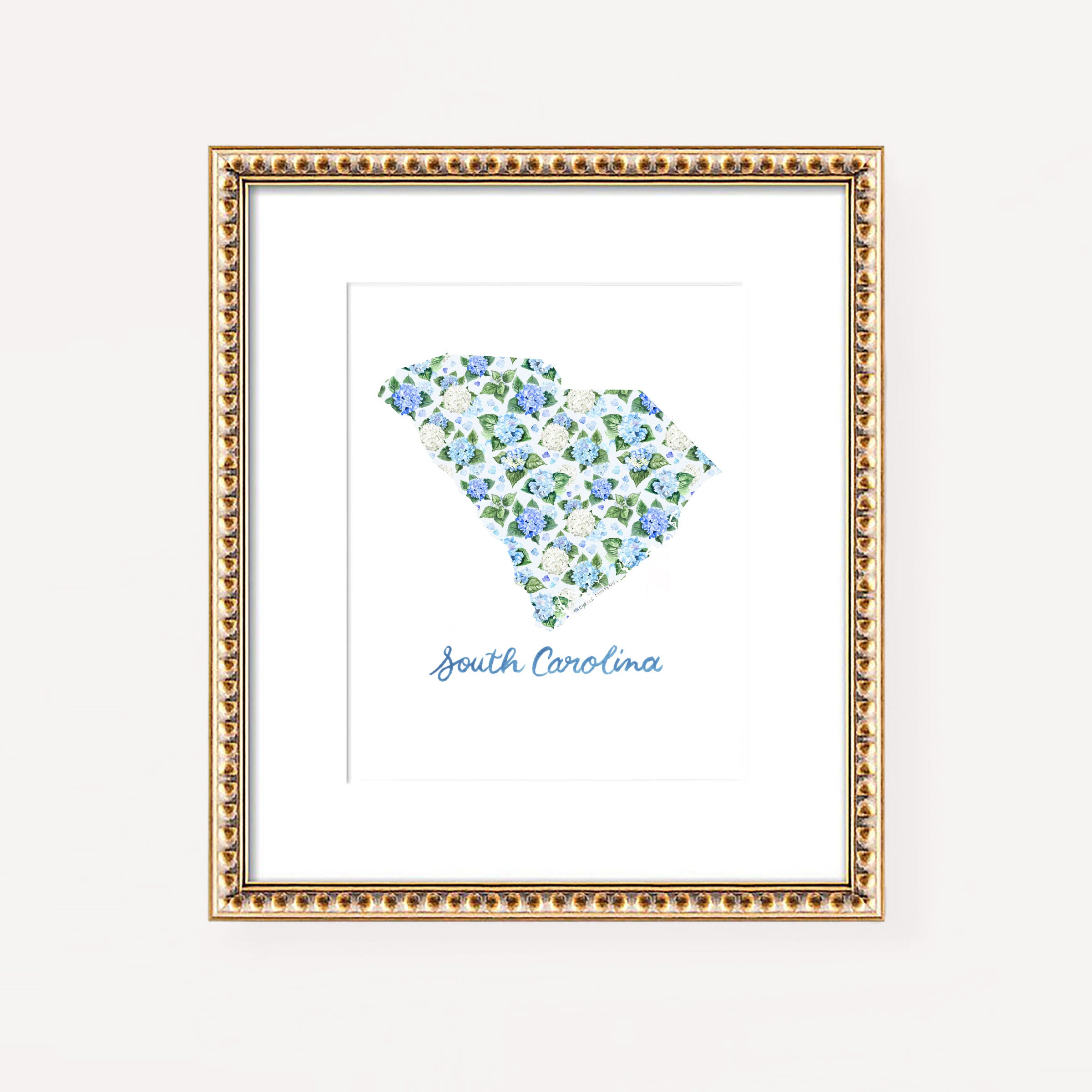 South Carolina State Print | Watercolor South Carolina Home State Wall Art Print by Michelle Mospens, Unframed