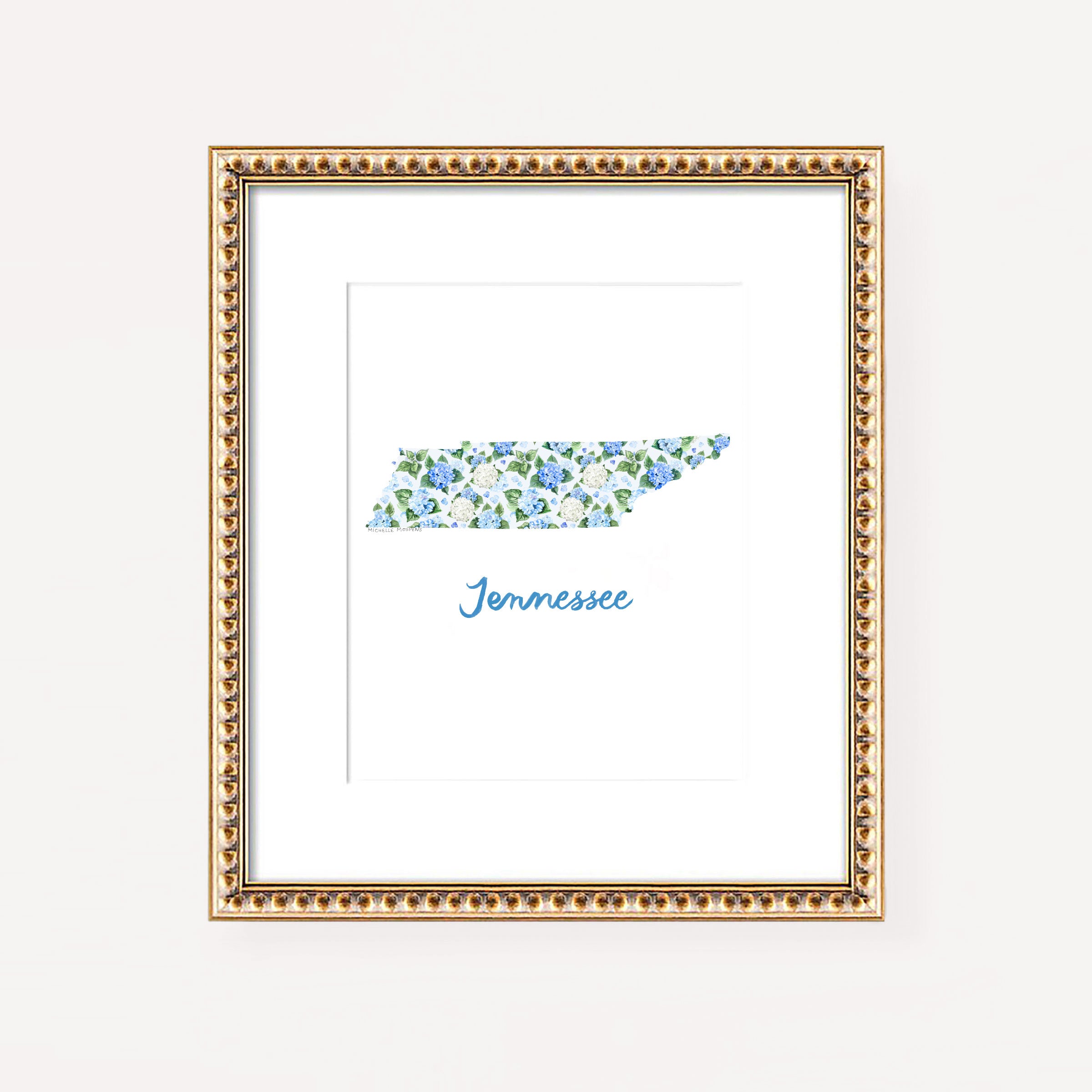 Tennessee State Print | Watercolor Tennessee Home State Wall Art Print by Michelle Mospens, Unframed