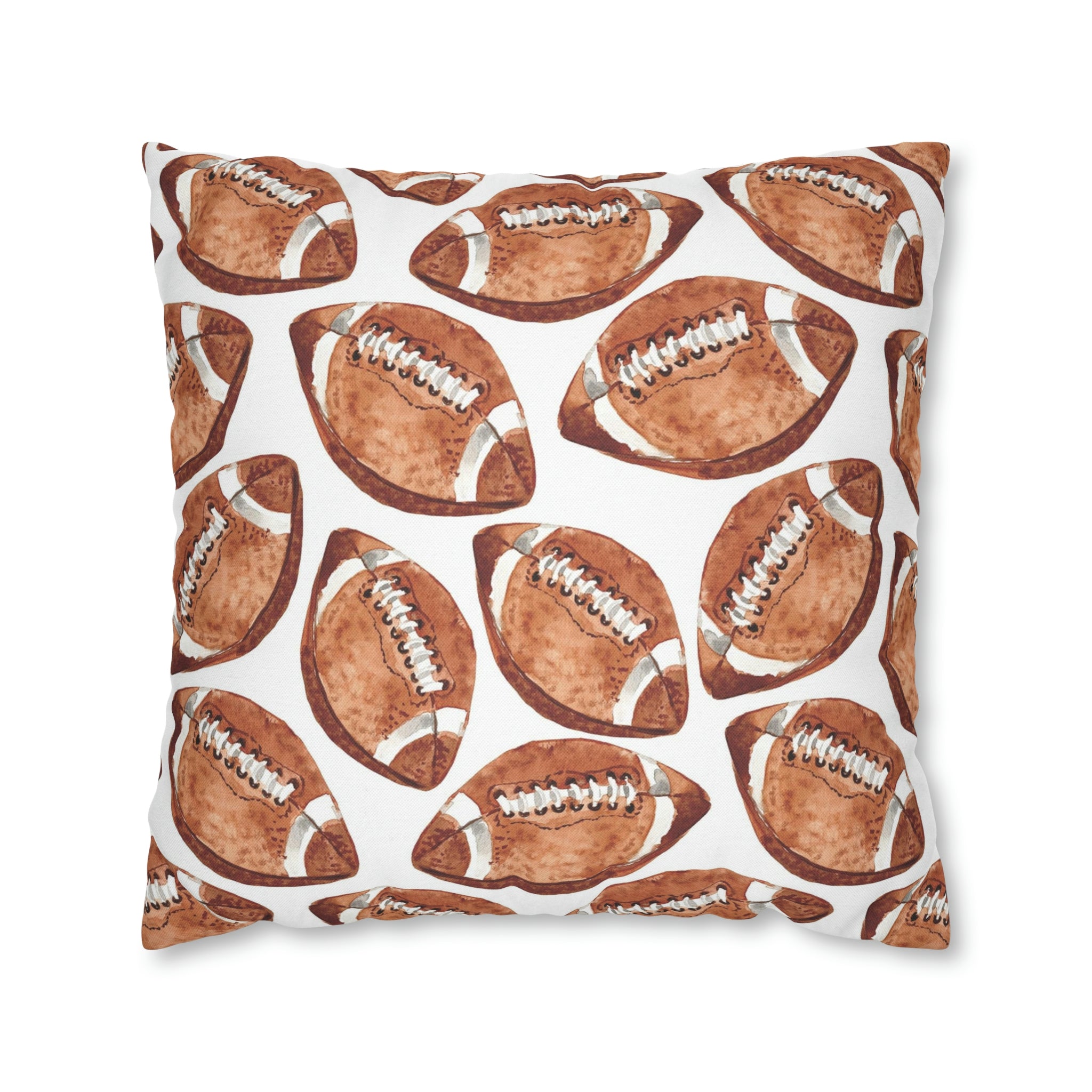 Watercolor Footballs Decorative Pillow Cover Case