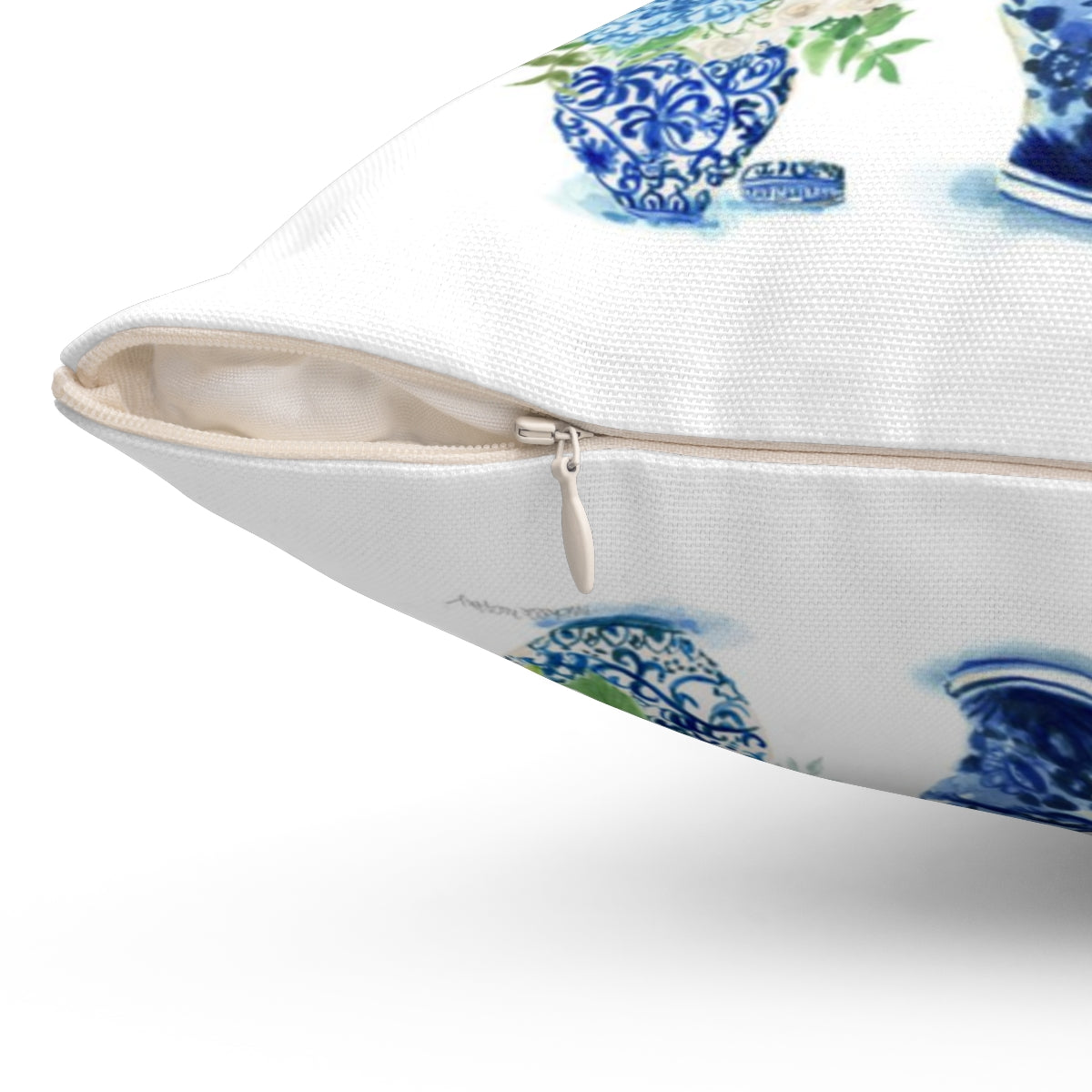 Watercolor Chinoiserie Ginger Jars Square Pillow