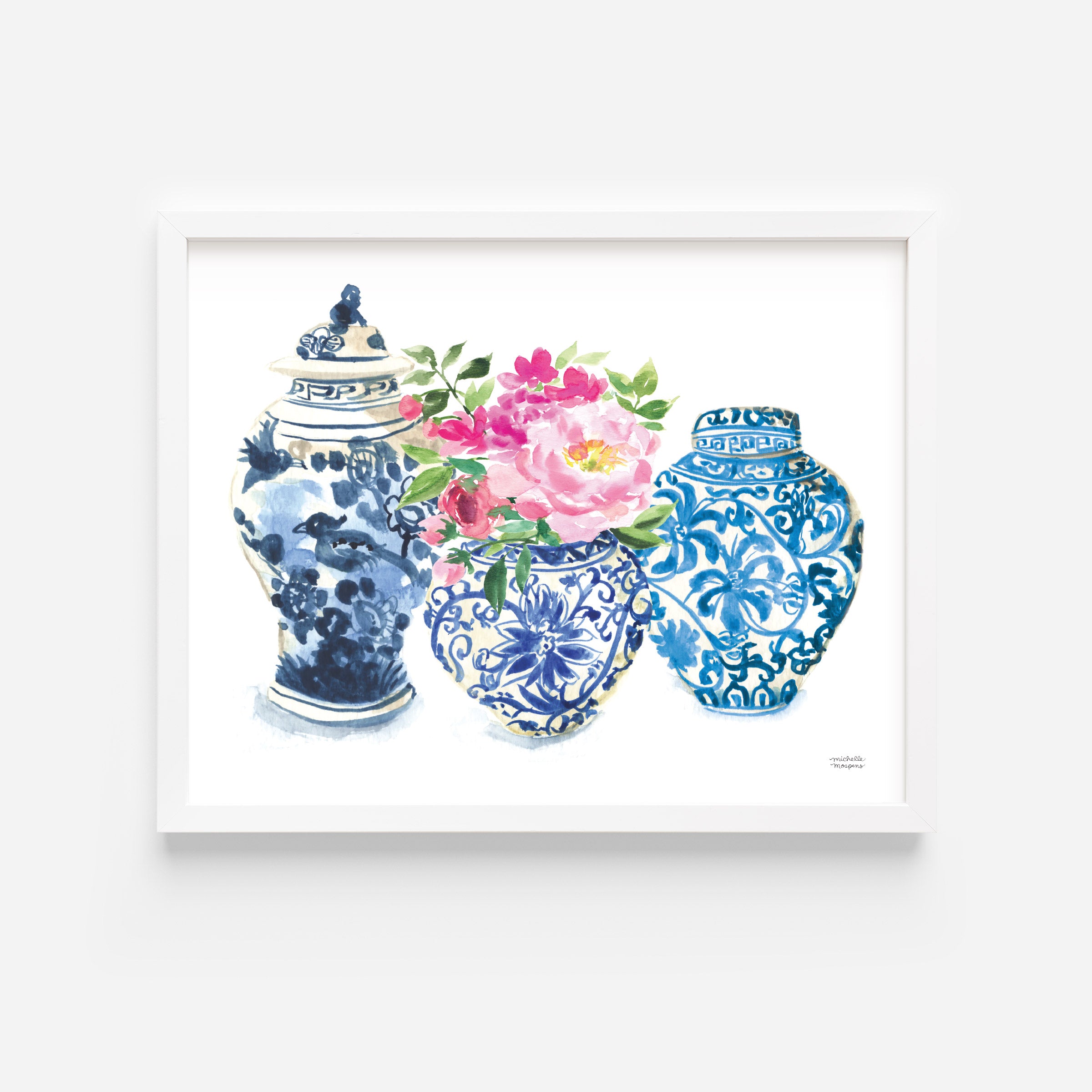 3 Ginger Jars No. 6 Watercolor Art Print