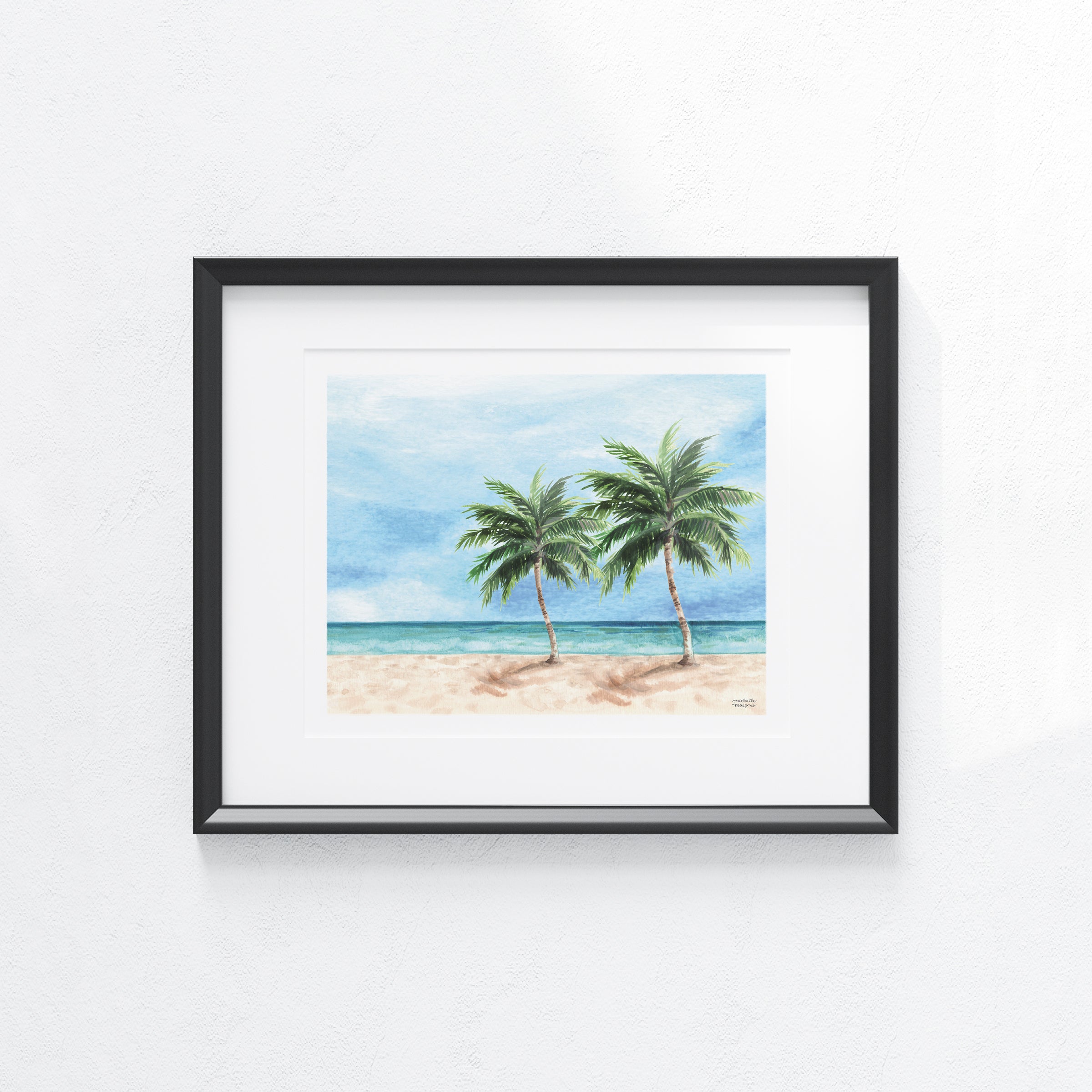 Watercolor Key West Shore Art Print
