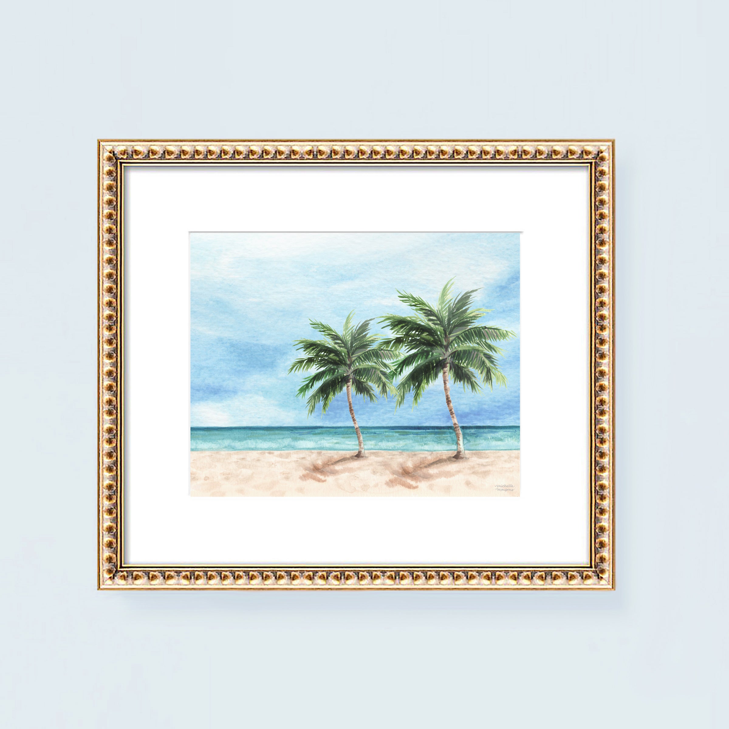 Watercolor Key West Shore Art Print