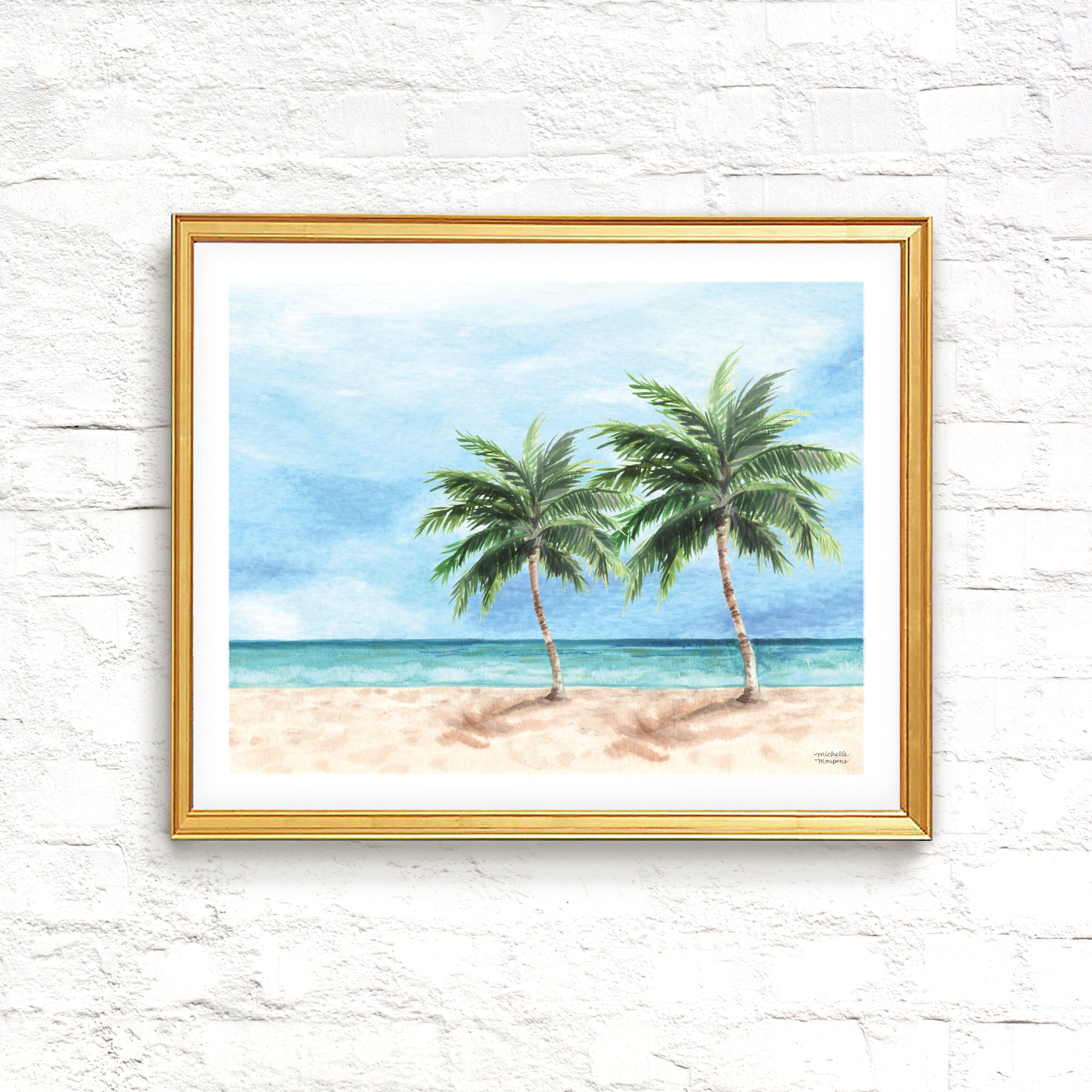 Watercolor Key West Shore Art Print