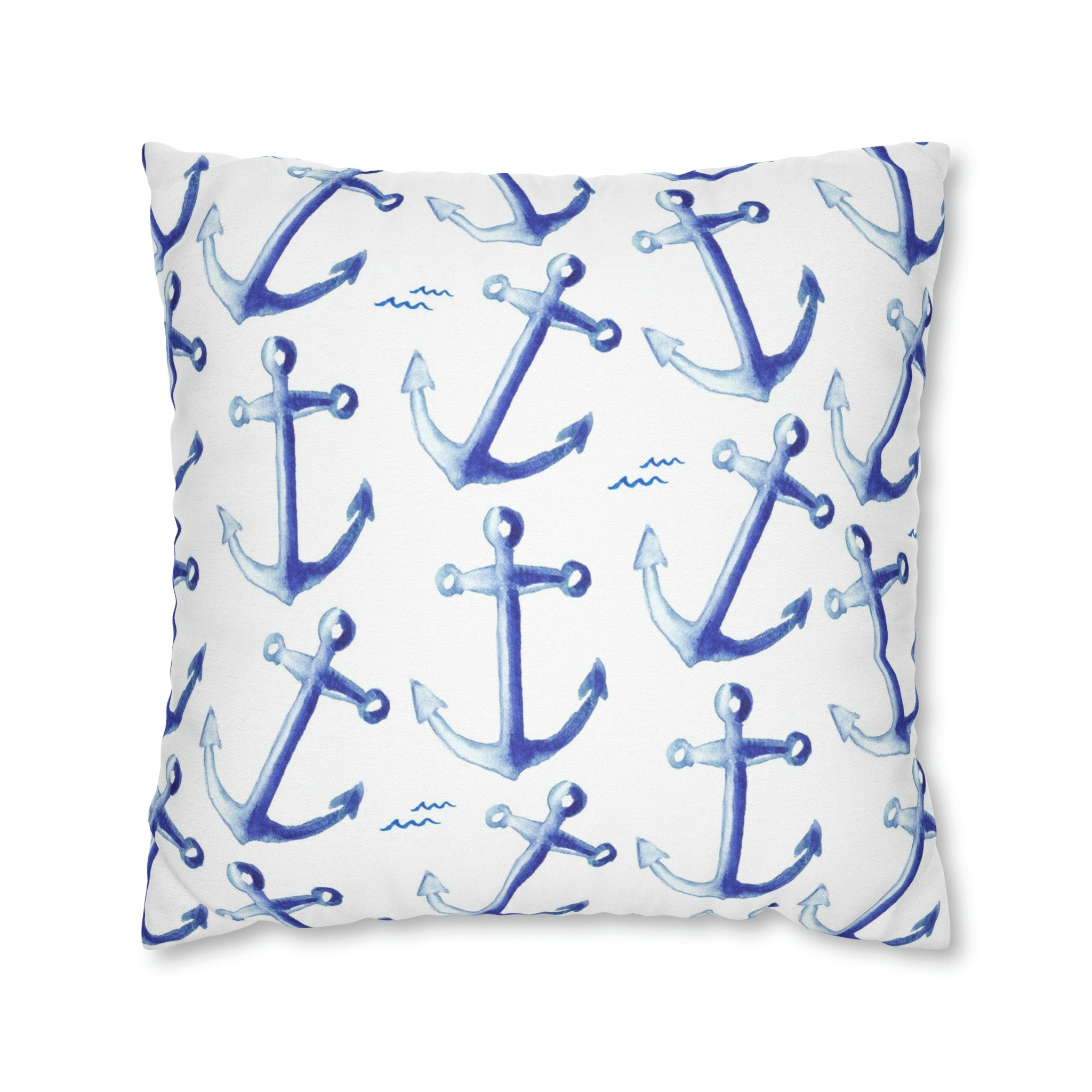 Watercolor Anchors Decorative Pillow Cover