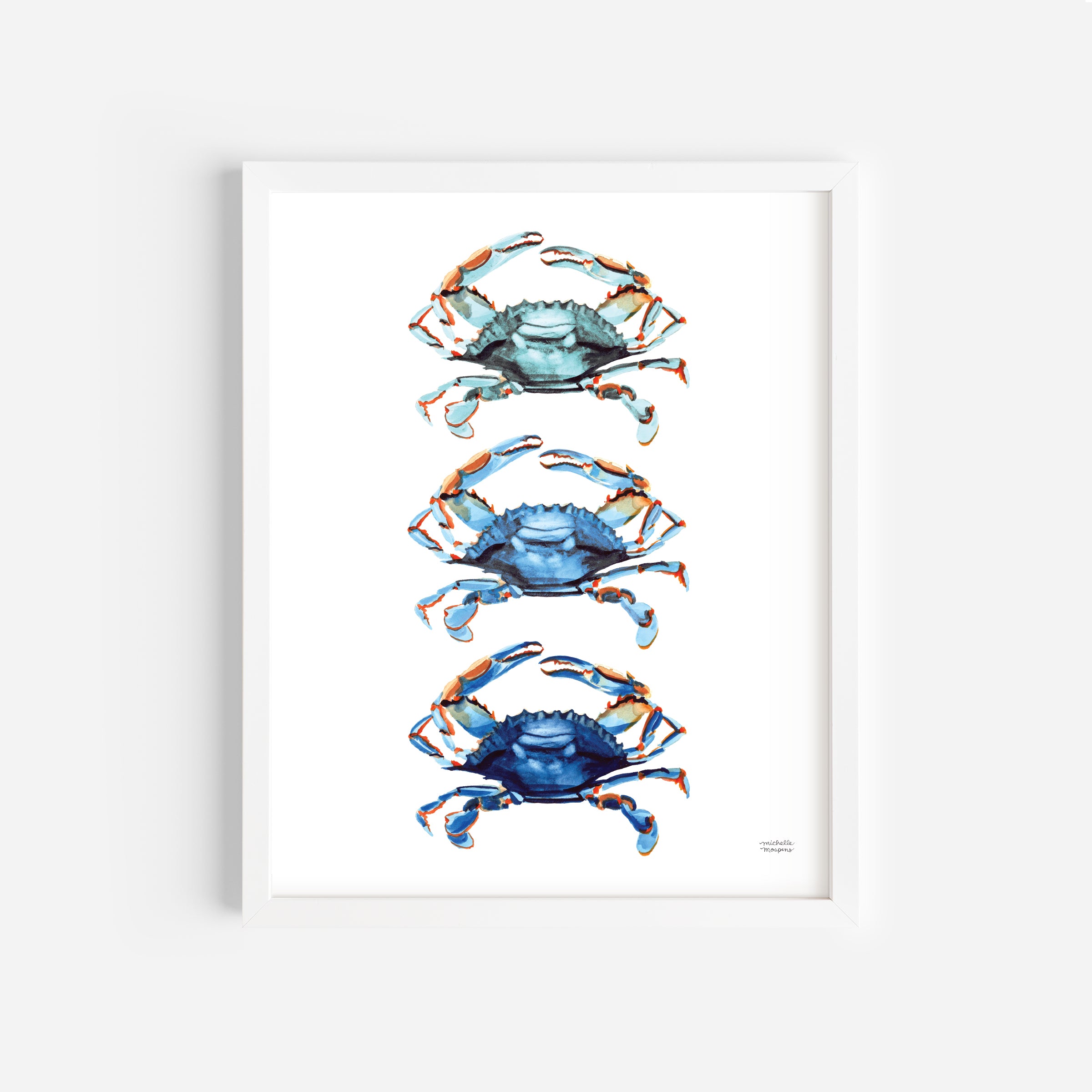 Watercolor Crabs Art Print Unframed