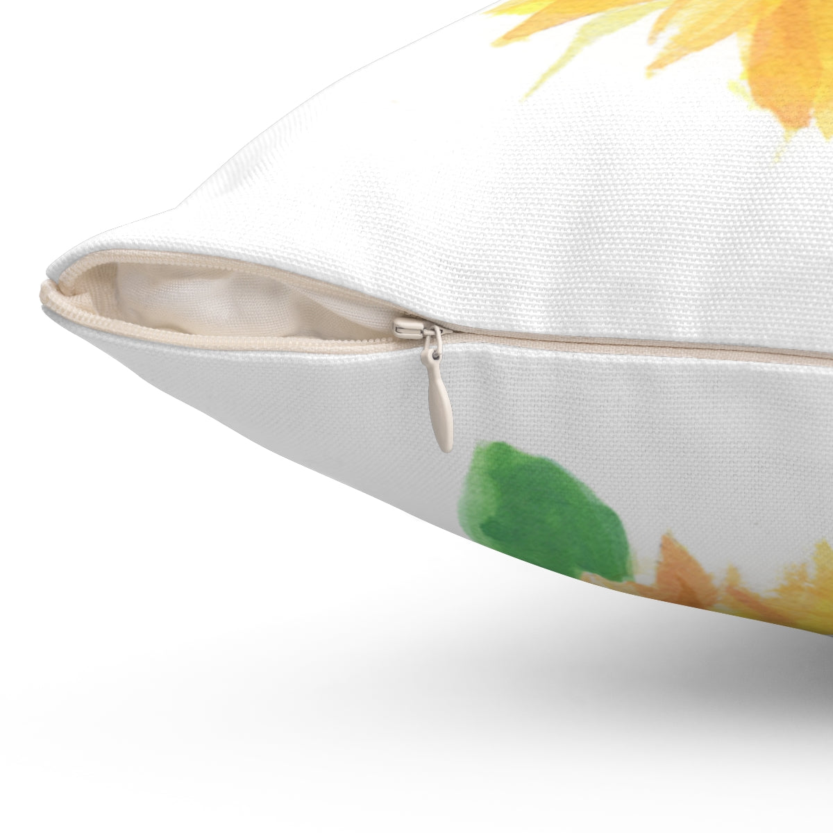 Watercolor Sunflower Bloom Square Pillow by Artist Michelle Mospens