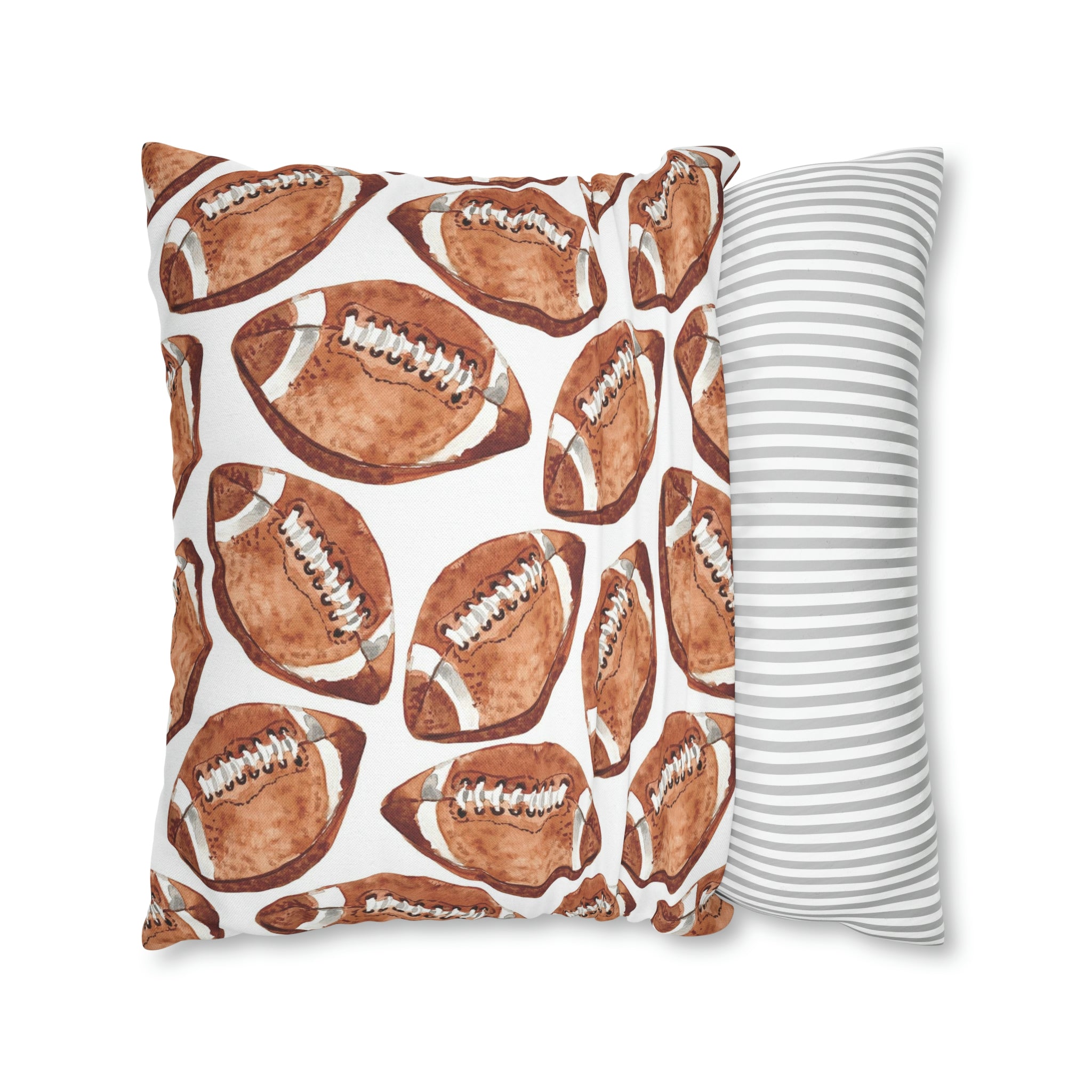 Watercolor Footballs Decorative Pillow Cover Case