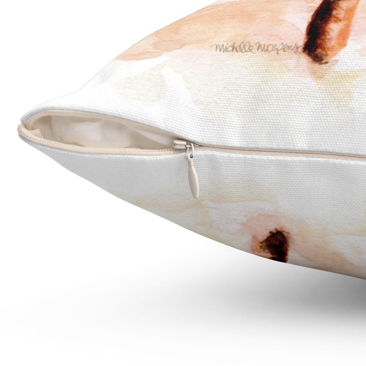 Watercolor Tropical Palm Trees Square Pillow by Artist Michelle Mospens