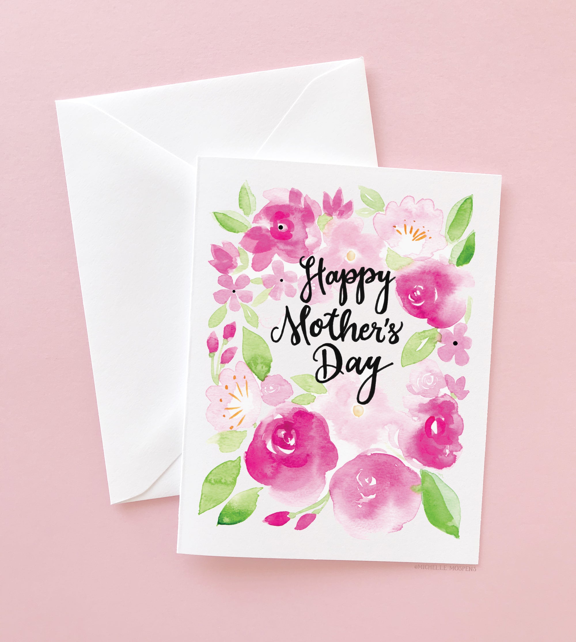 Bright Pink Blooms Mother's Day Card