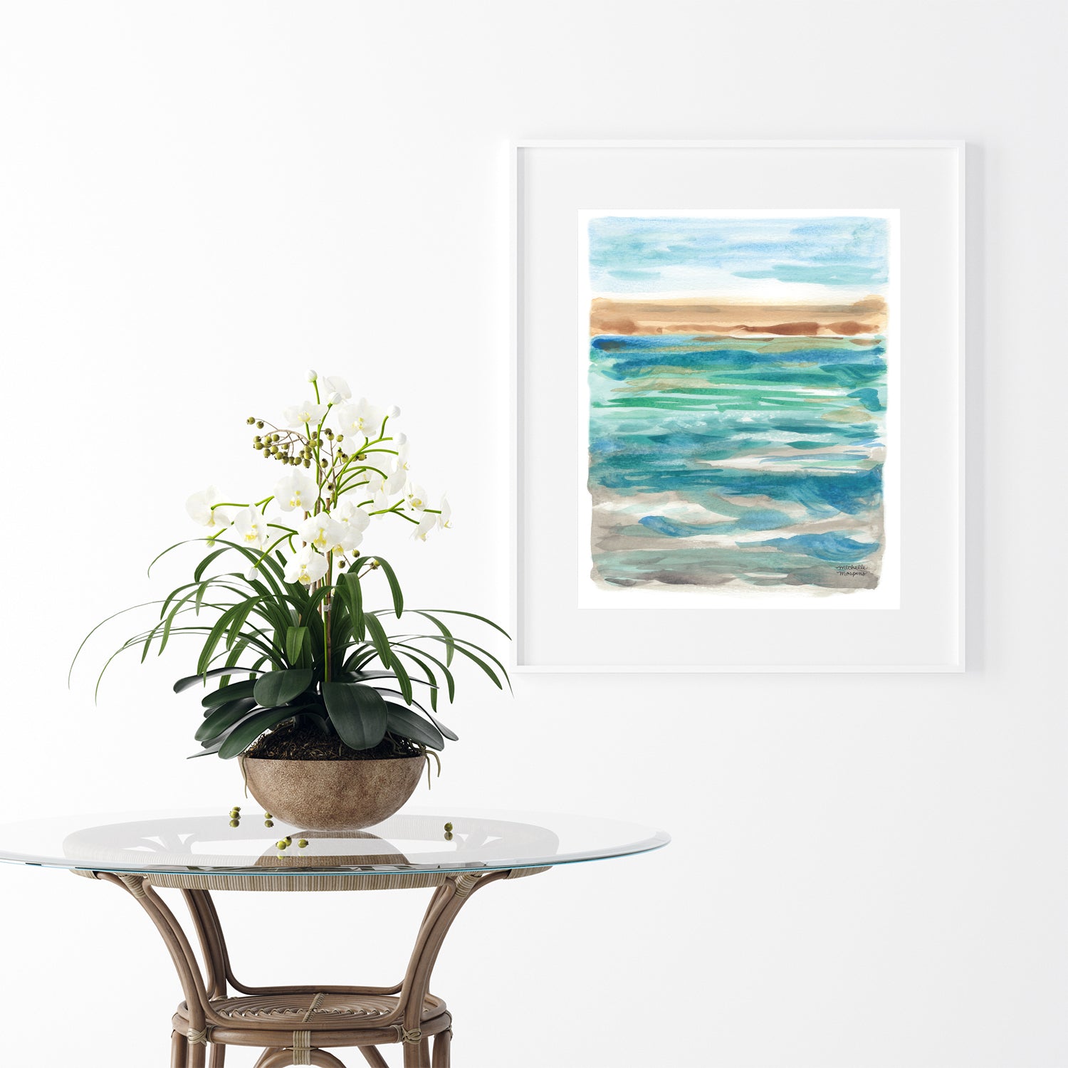 Abstract Watercolor Ocean Art Print Seascape Study No. 1