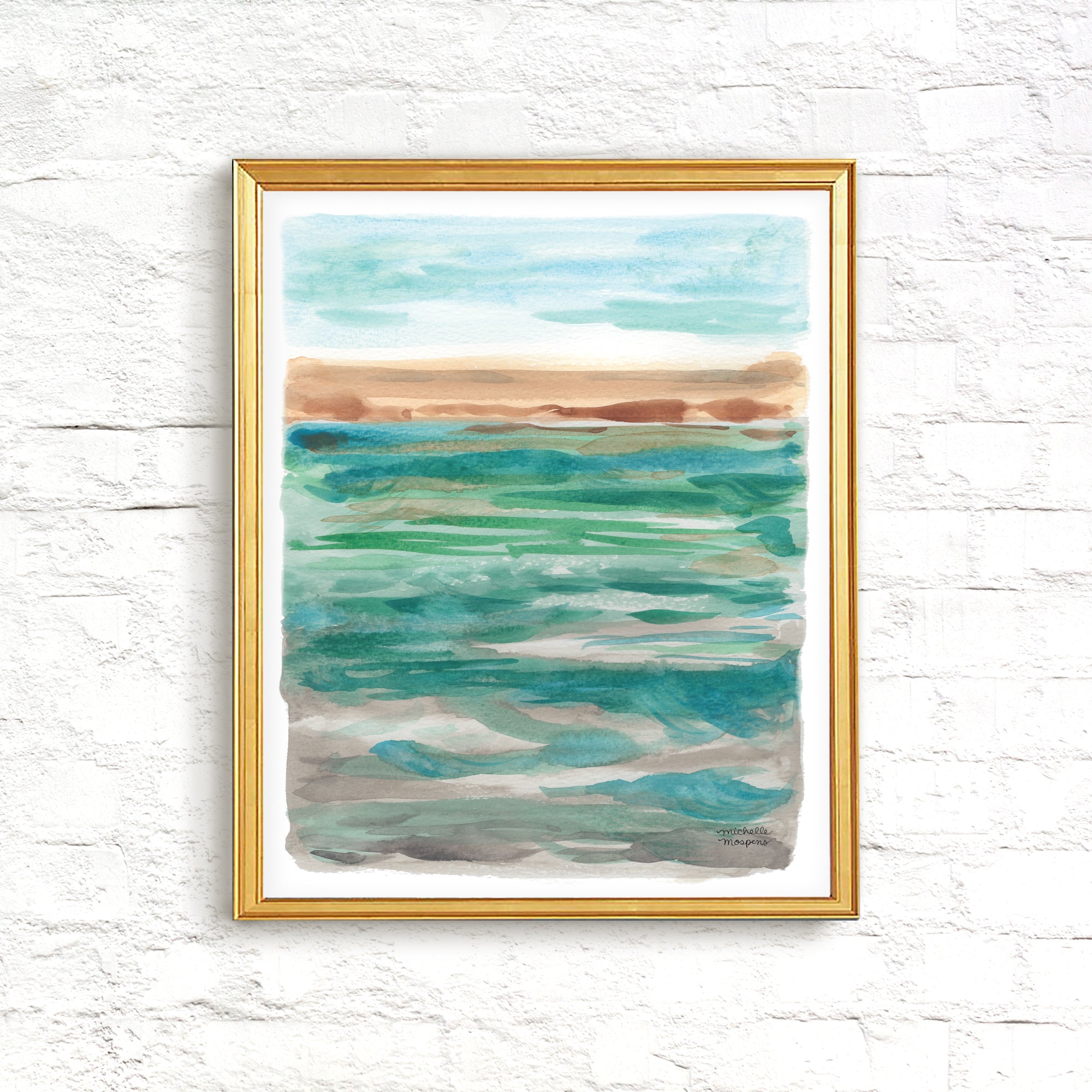 Abstract Watercolor Ocean Art Print Seascape Study No. 1
