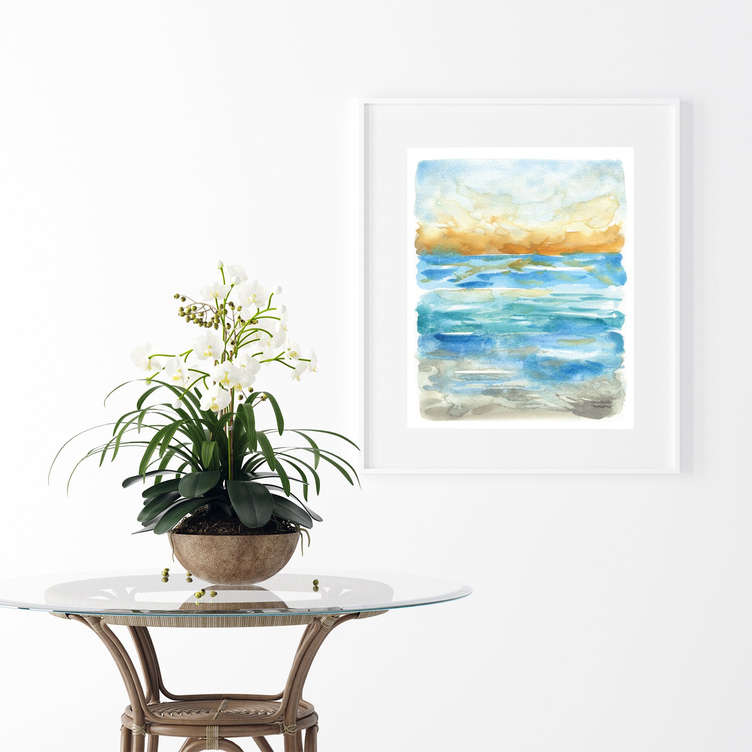 Abstract Watercolor Ocean Art Print Seascape Study No. 2
