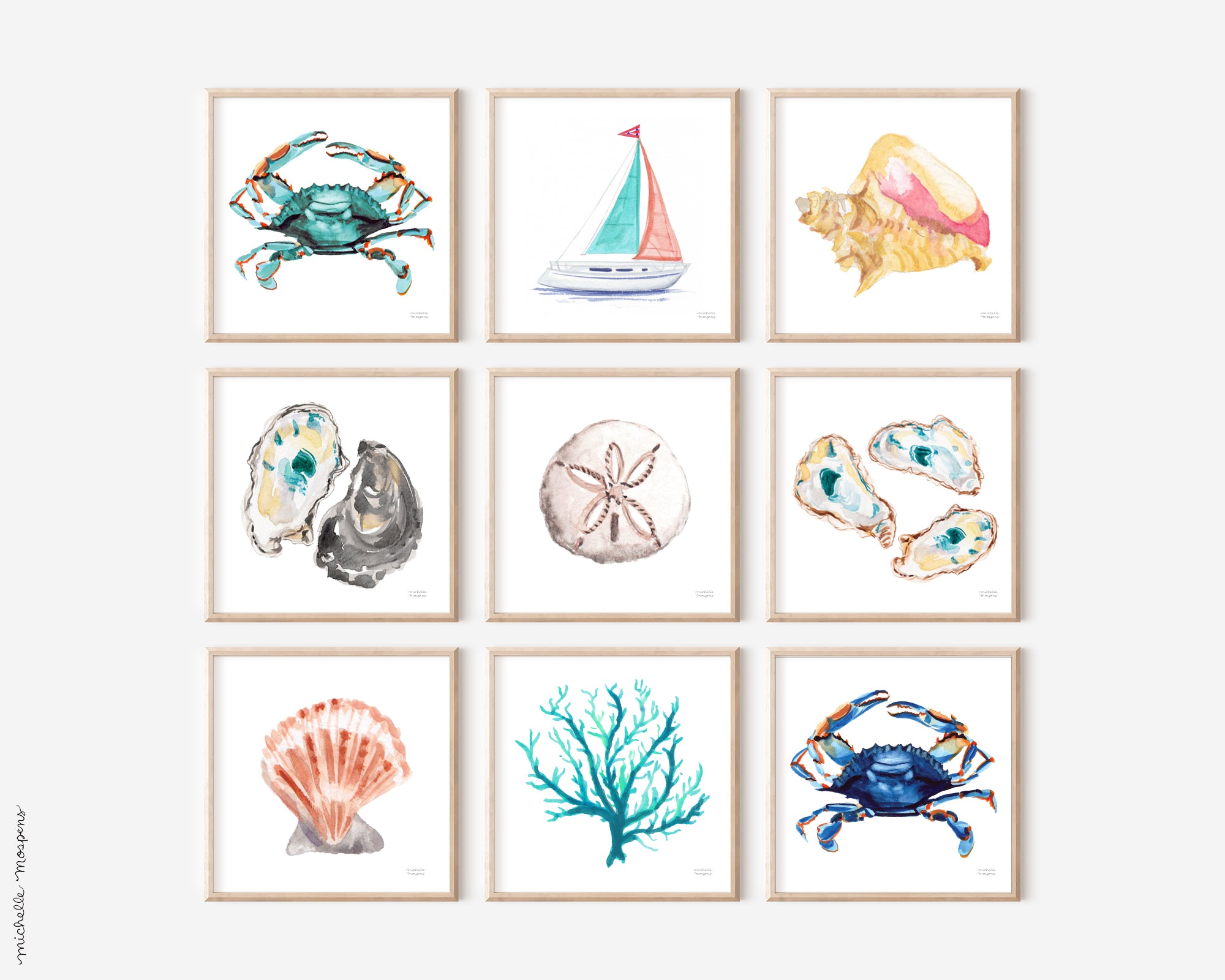 Beach House Gallery Wall Art Prints No1