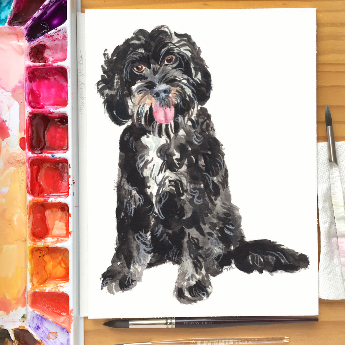Custom Hand-painted Pet Portrait Illustration
