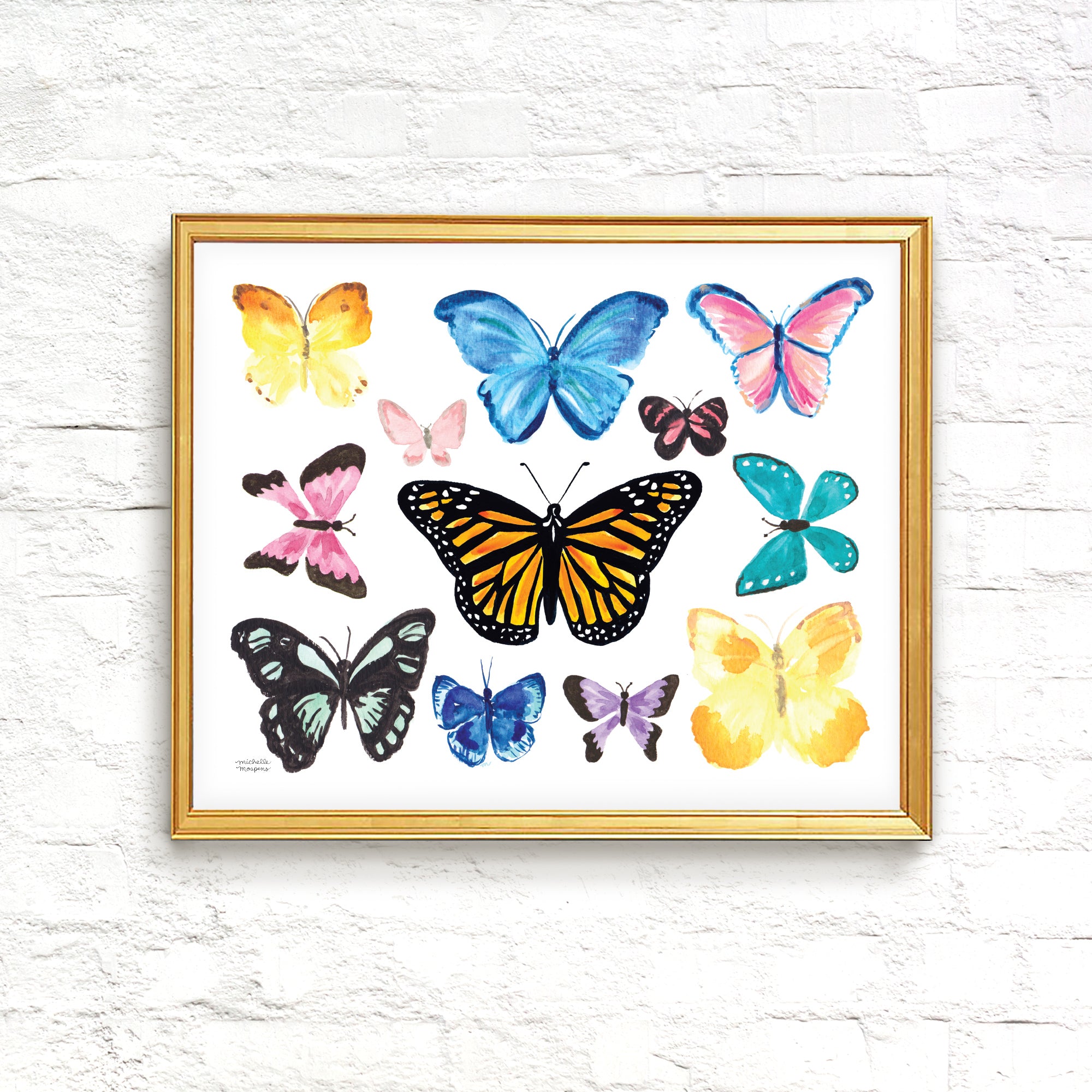 Watercolor Butterflies Art Print
