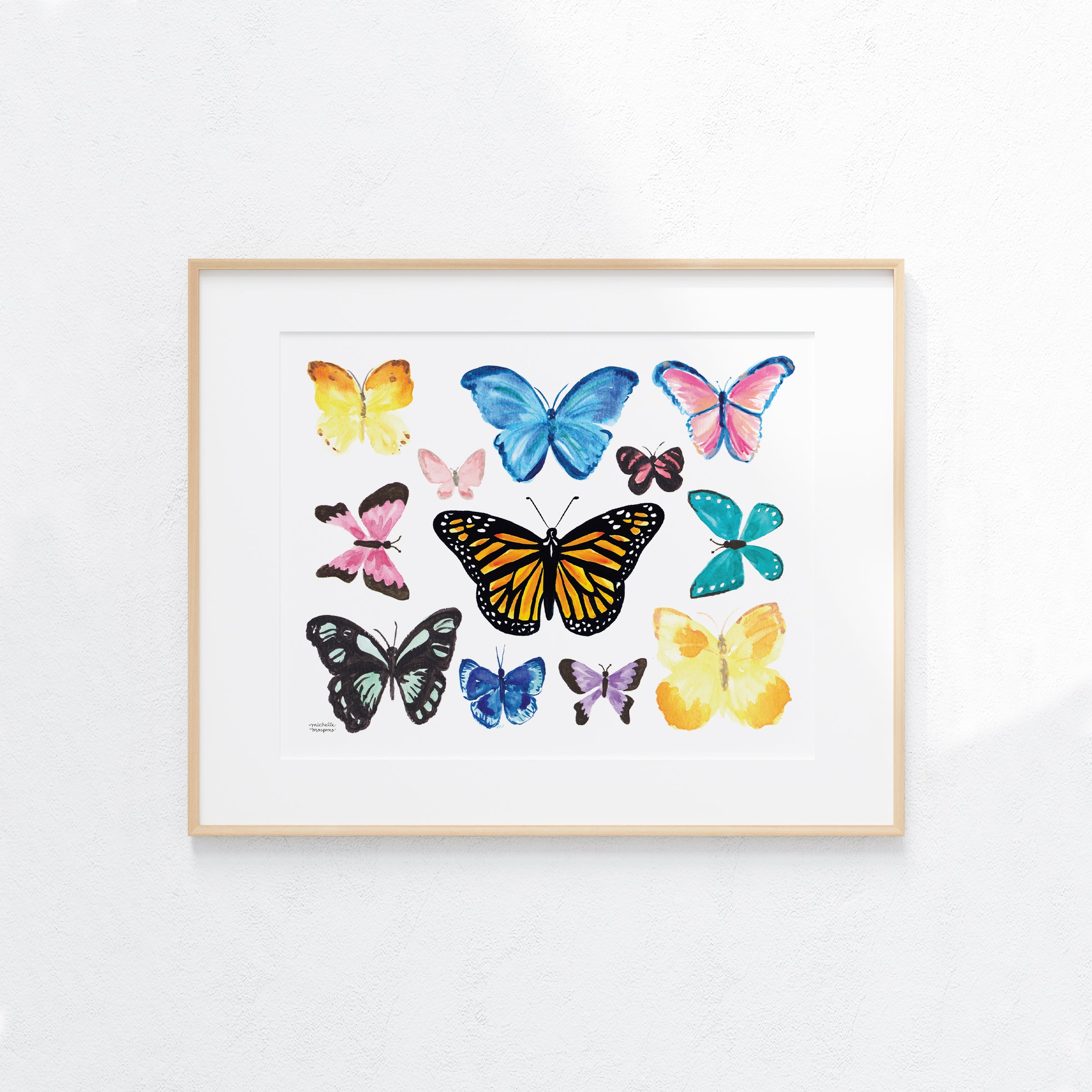 Watercolor Butterflies Art Print