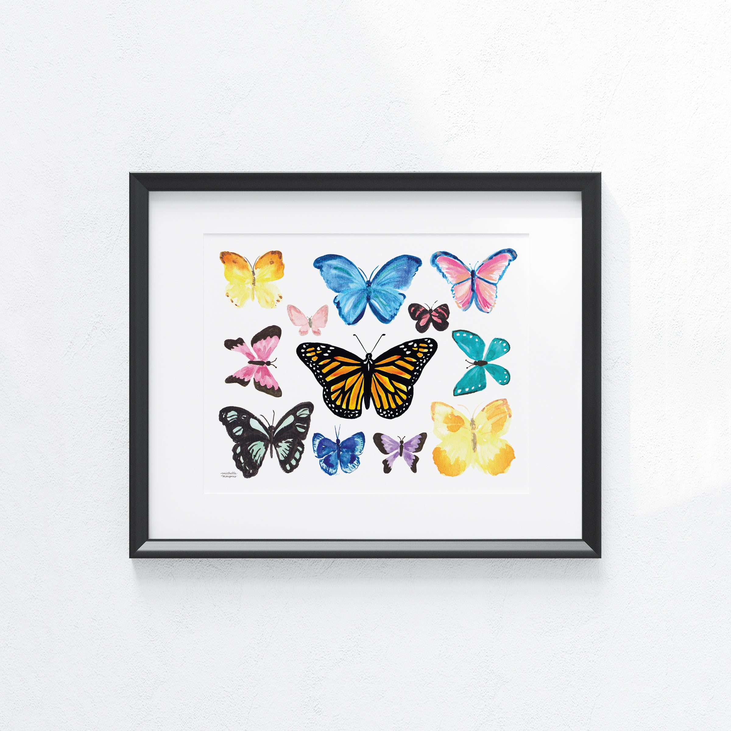 Watercolor Butterflies Art Print
