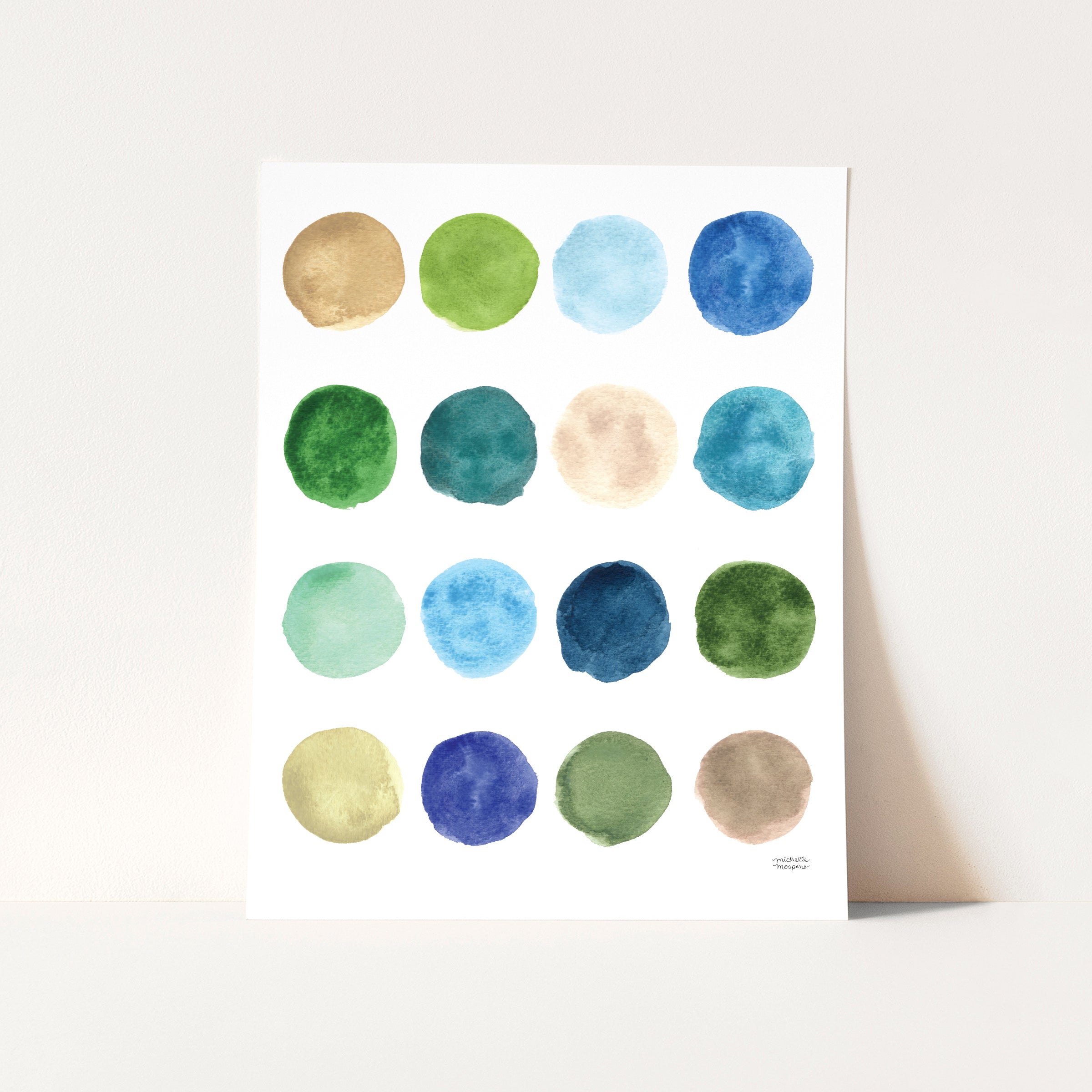 Watercolor Coastal Hues Art Print Unframed