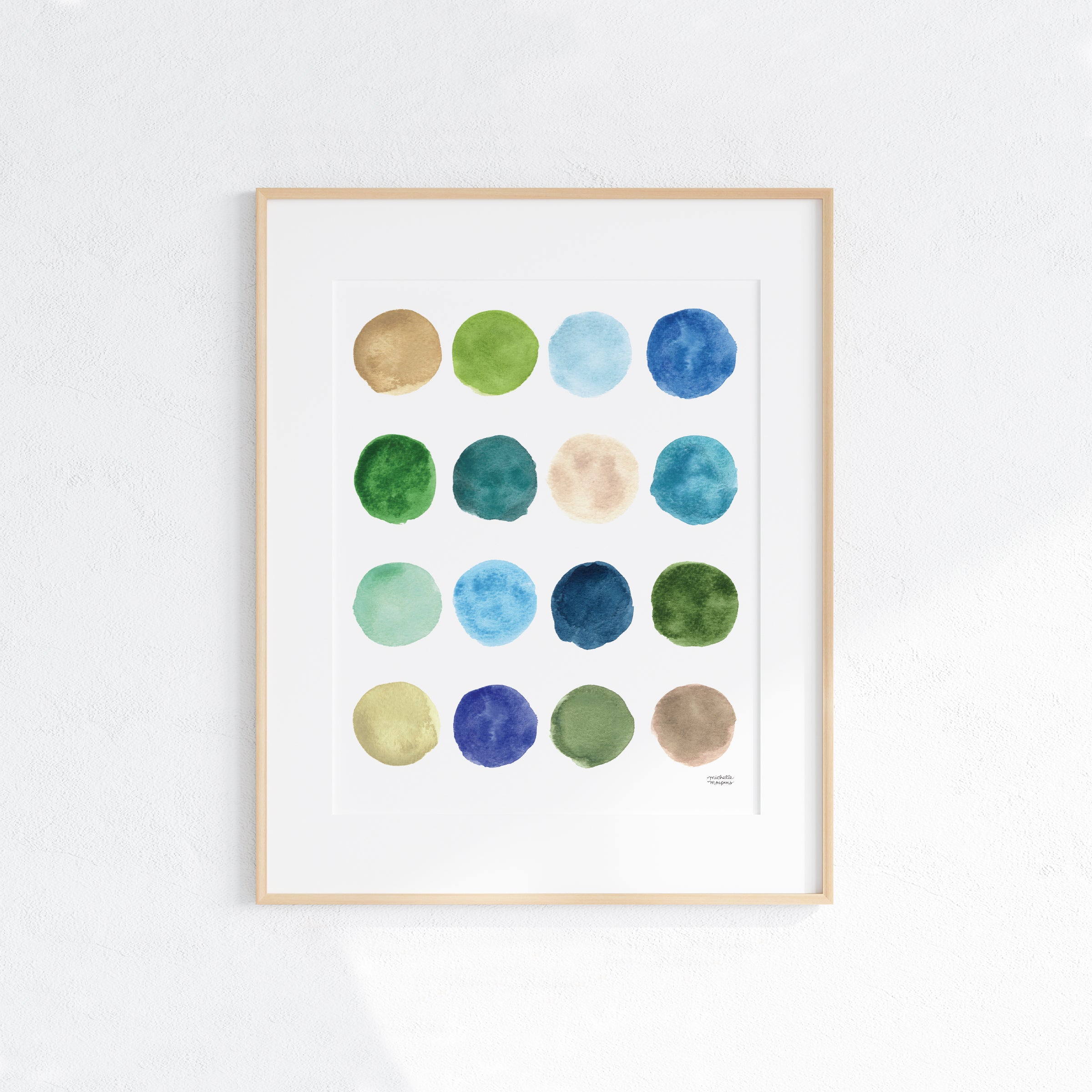 Watercolor Coastal Hues Art Print Unframed