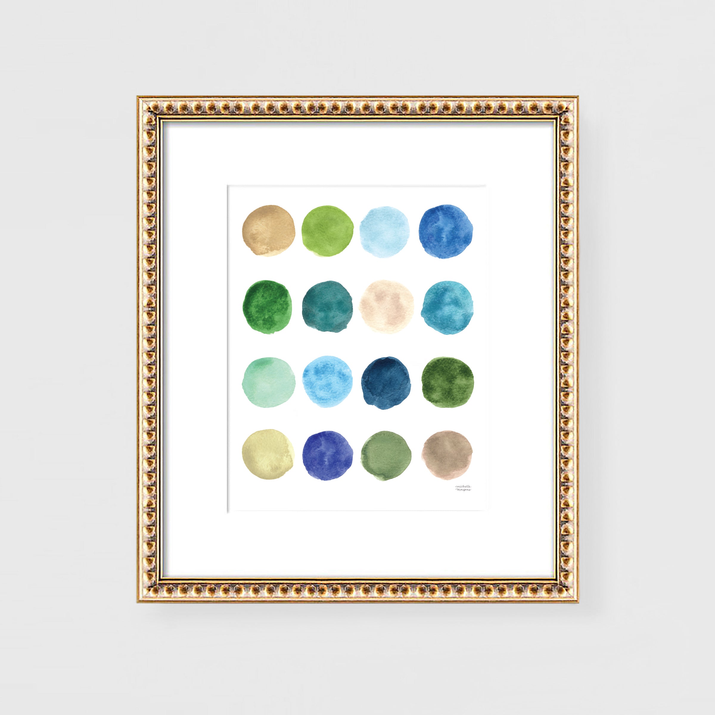 Watercolor Coastal Hues Art Print Unframed