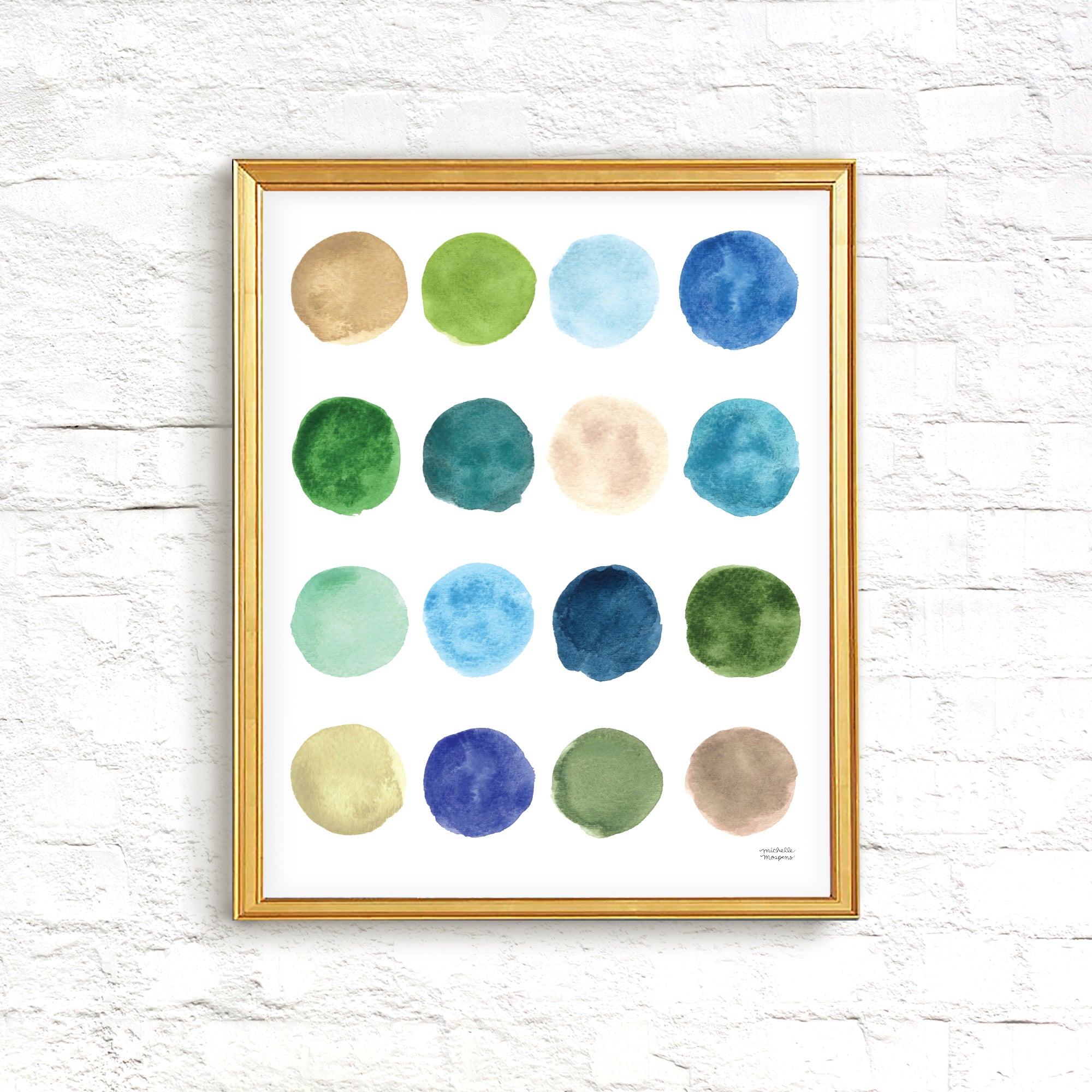 Watercolor Coastal Hues Art Print Unframed