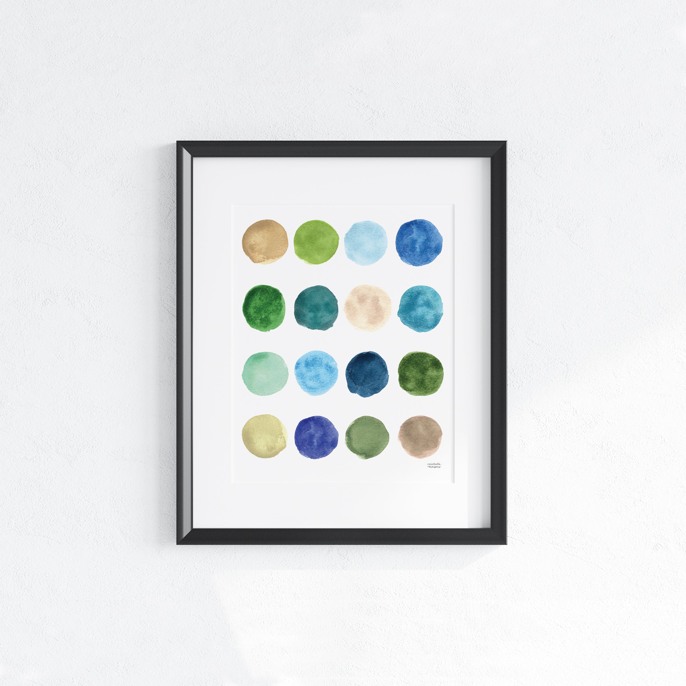 Watercolor Coastal Hues Art Print Unframed