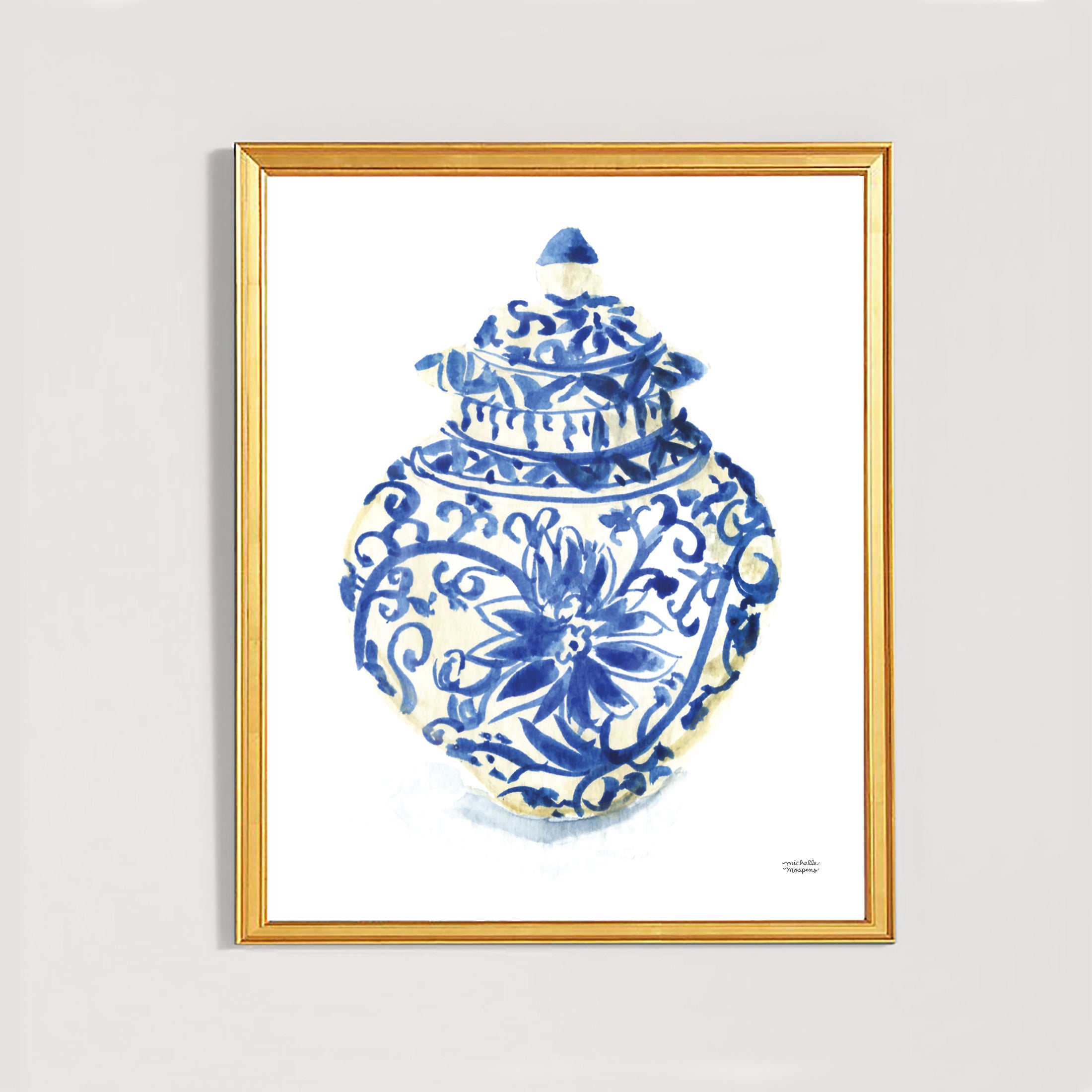 Watercolor Ginger Jar No4 Art Print