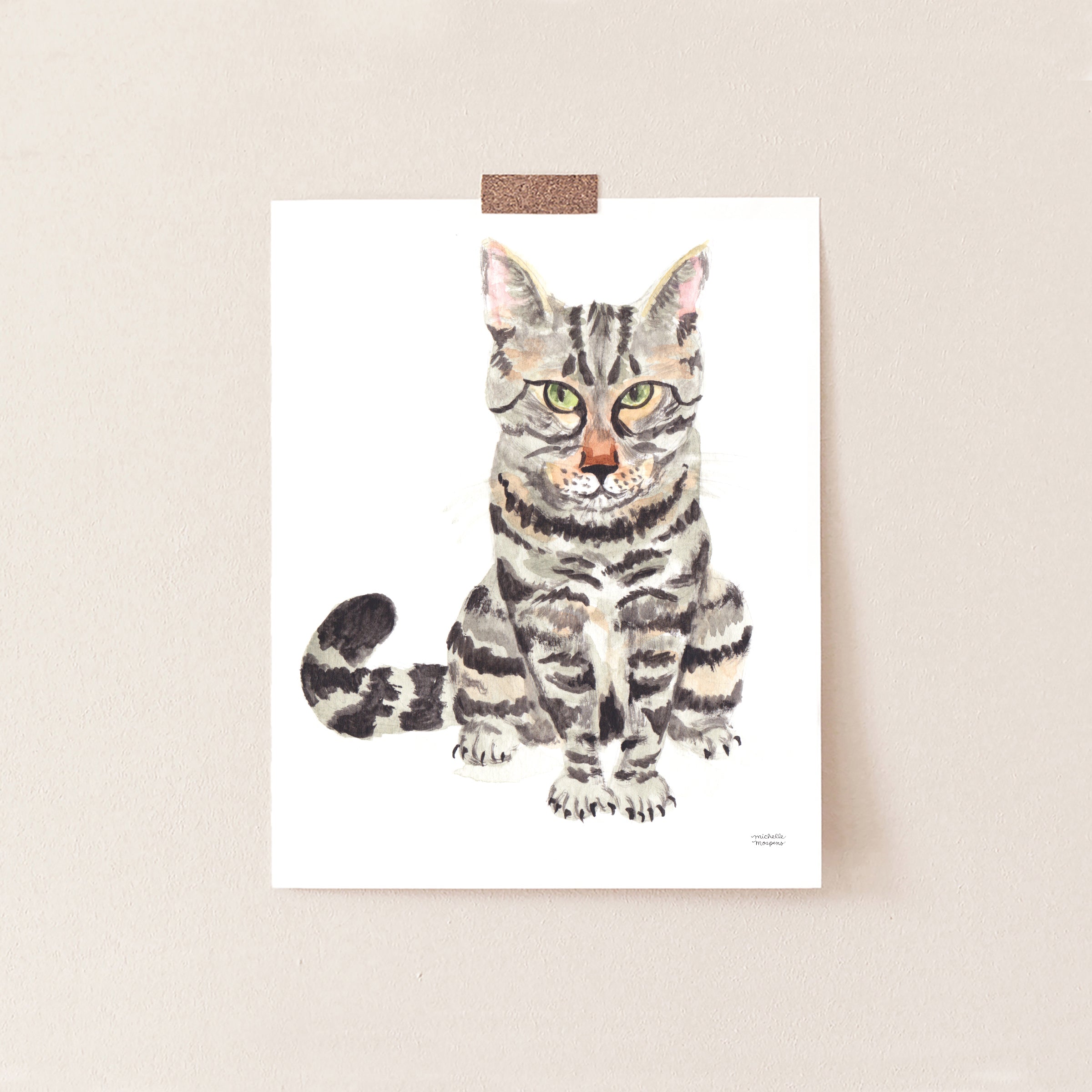 Cat Watercolor Print