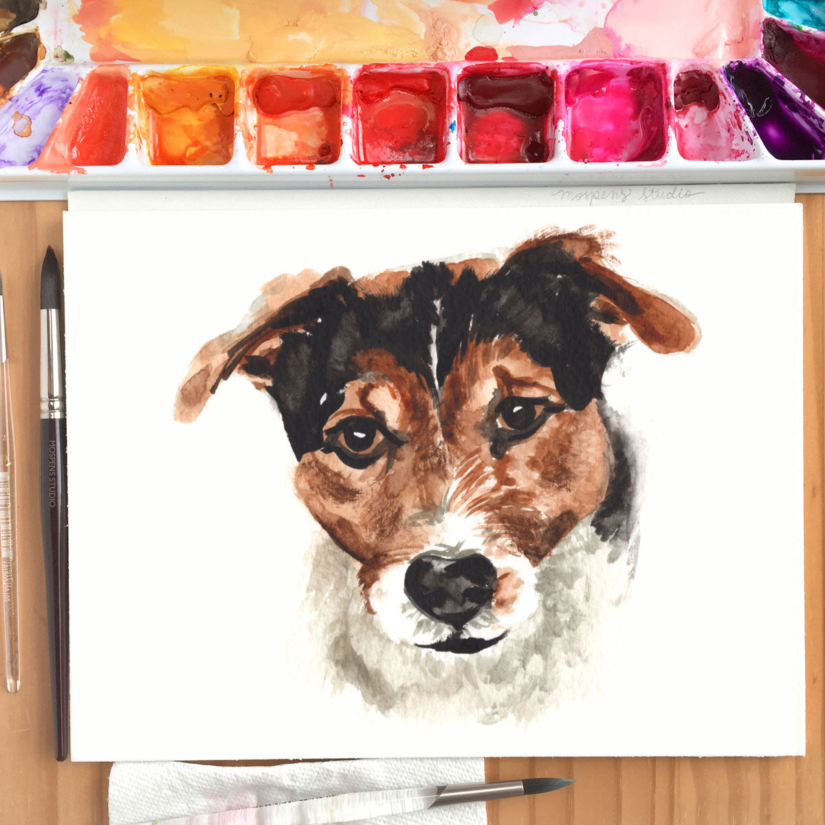 Custom Hand-painted Pet Portrait Illustration
