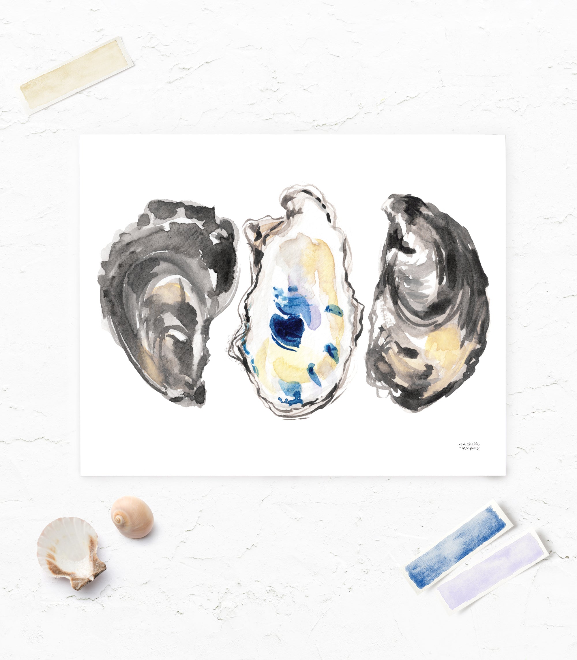 Watercolor Oysters No8 Art Print