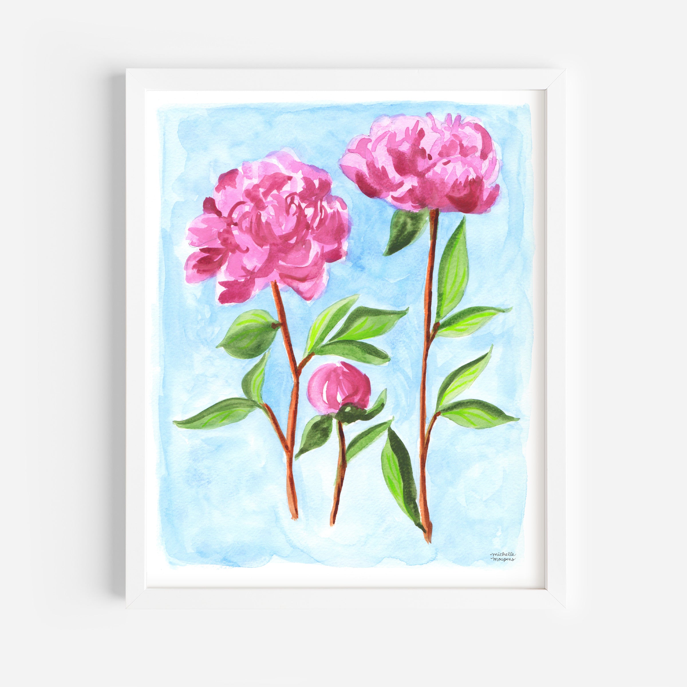 Peony Gardener Floral Watercolor Wall Art Print