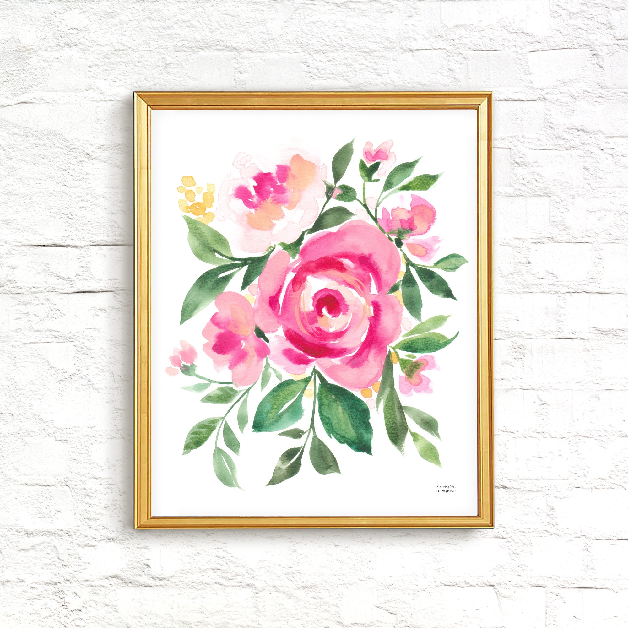 Petal Medley Floral Watercolor Wall Art Print