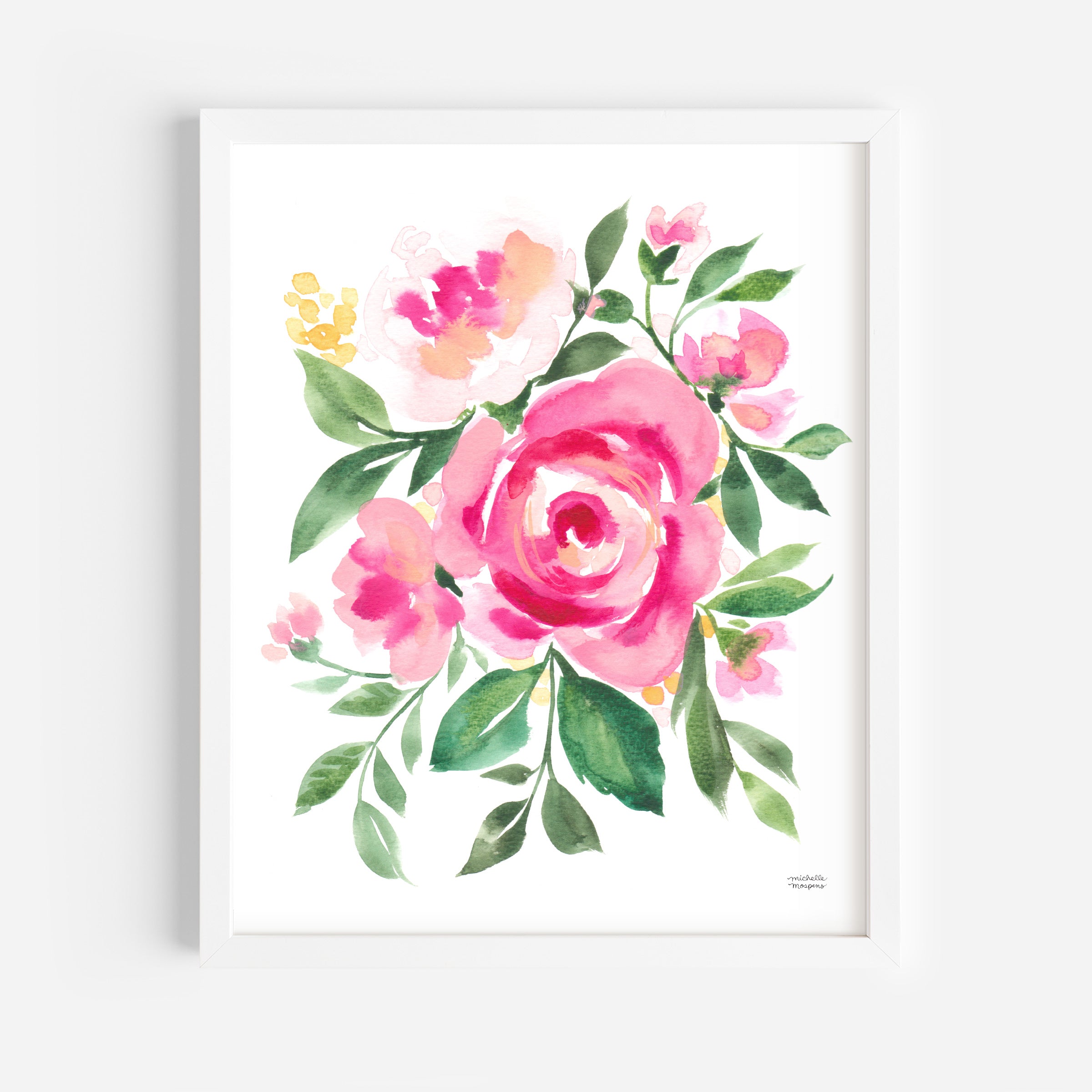 Petal Medley Floral Watercolor Wall Art Print