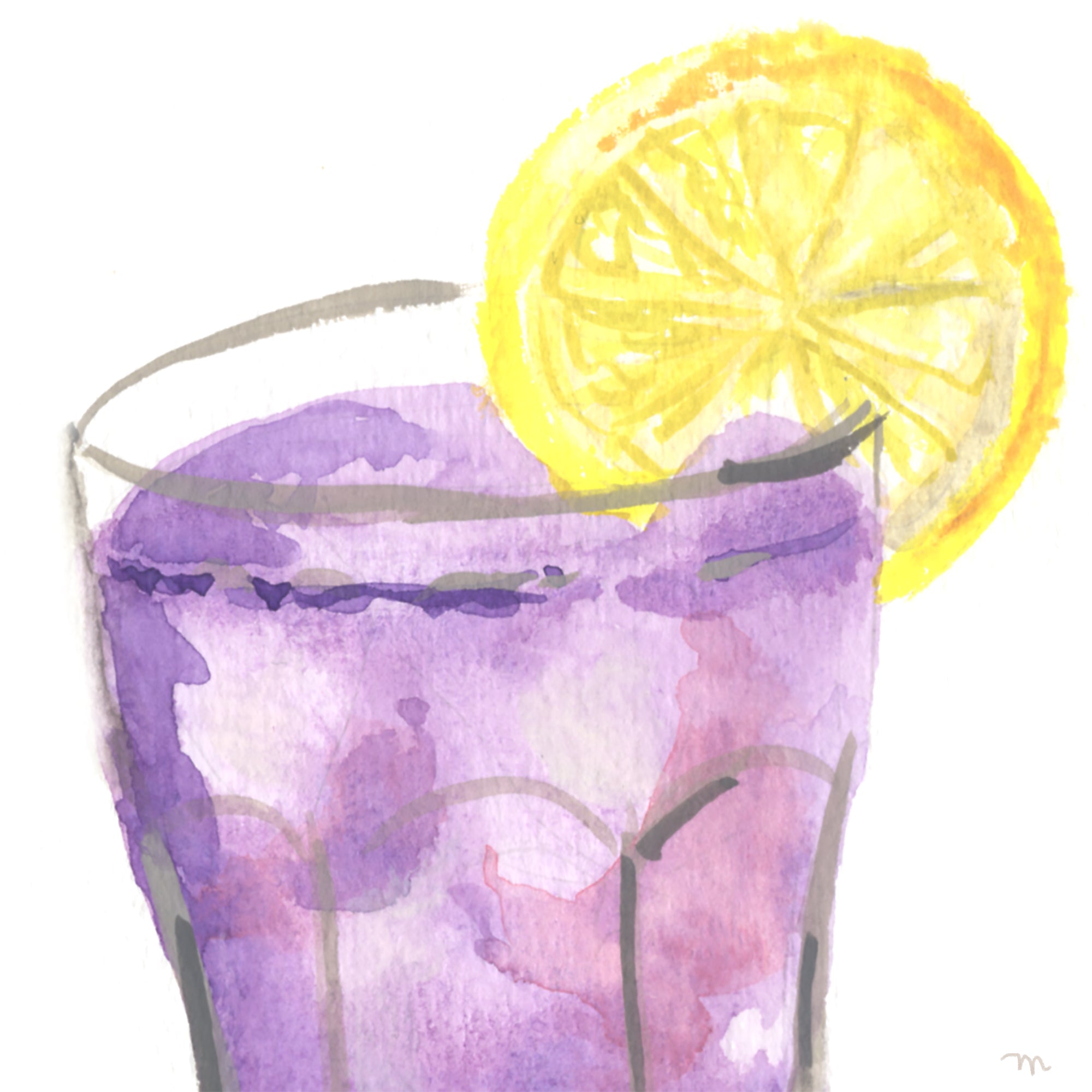 Purple Orchid Cocktail Art Print