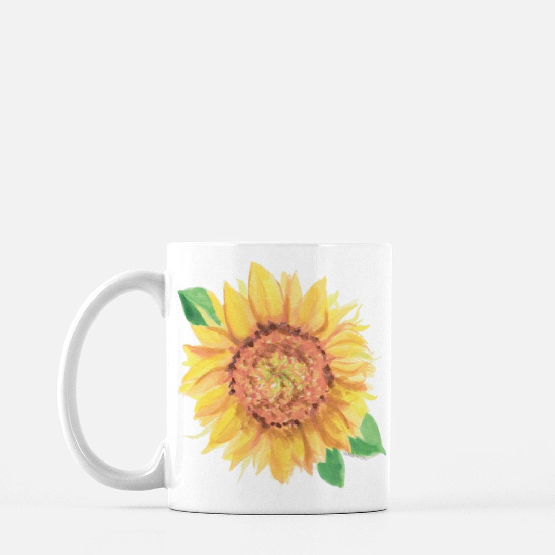 Watercolor Sunflower Coffee Mug 11oz.
