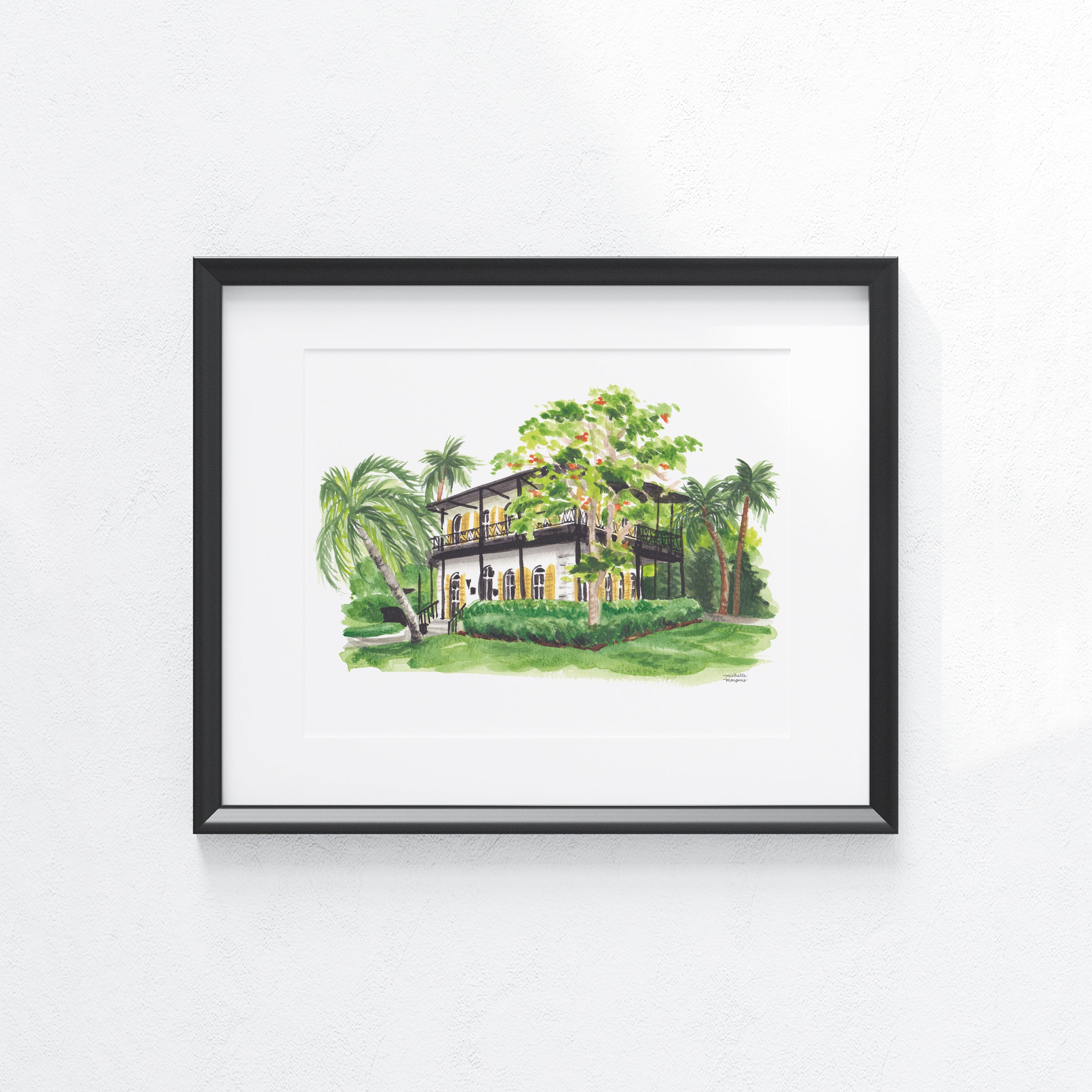 The Ernest Hemingway House & Museum Art Print Watercolor Painting