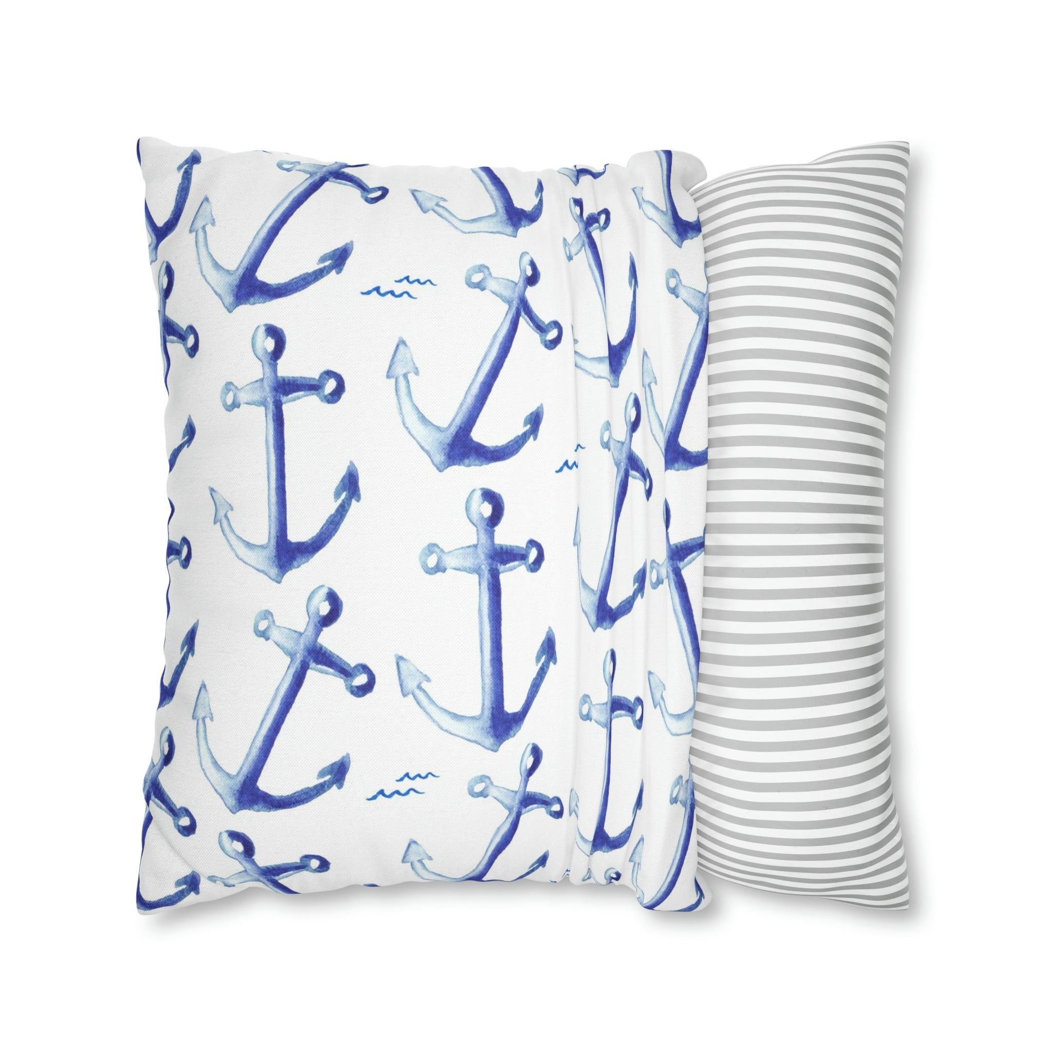 Watercolor Anchors Decorative Pillow Cover