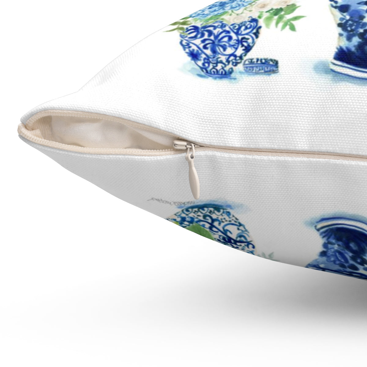 Watercolor Chinoiserie Ginger Jars Square Pillow