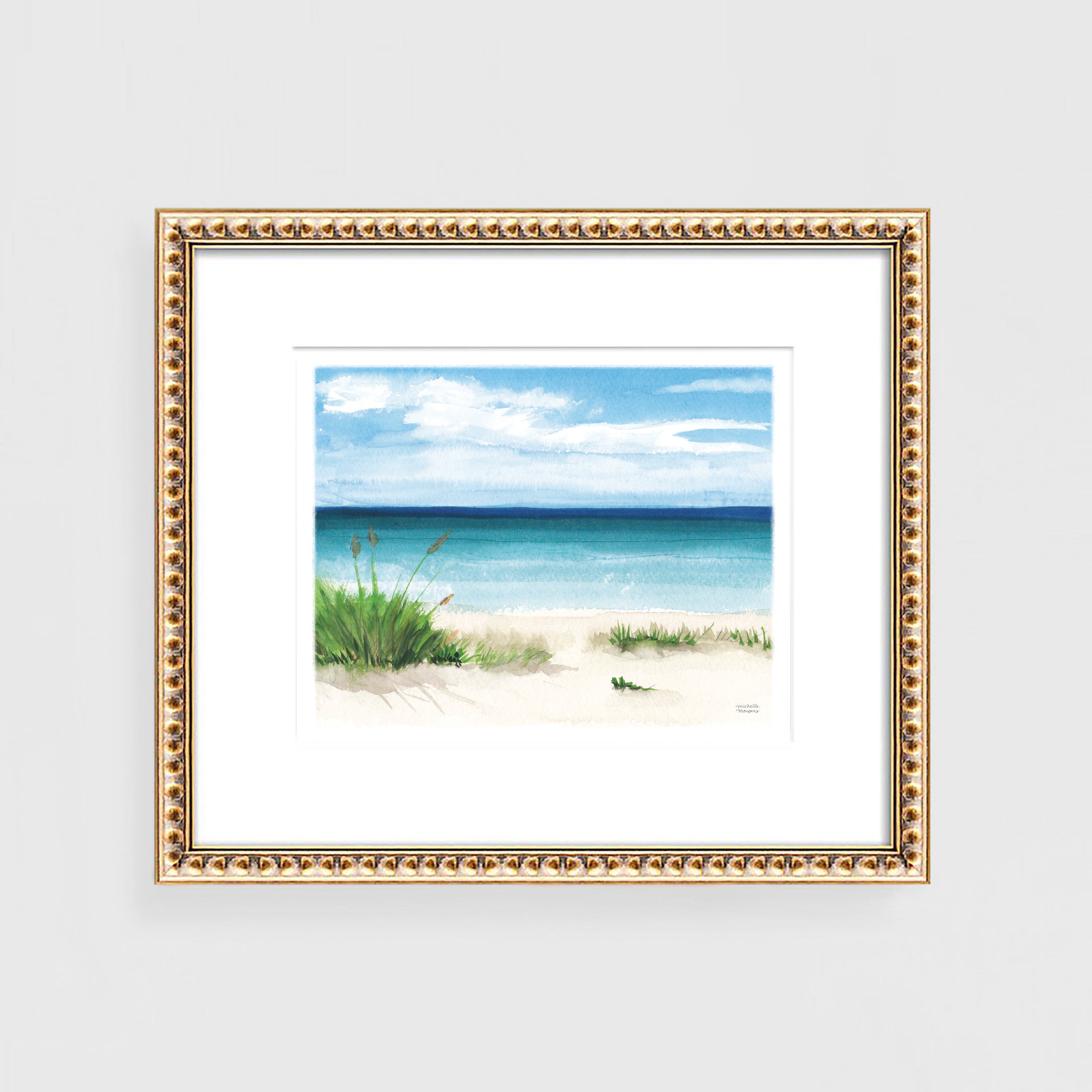 Beach Scene No4 Watercolor Art Print