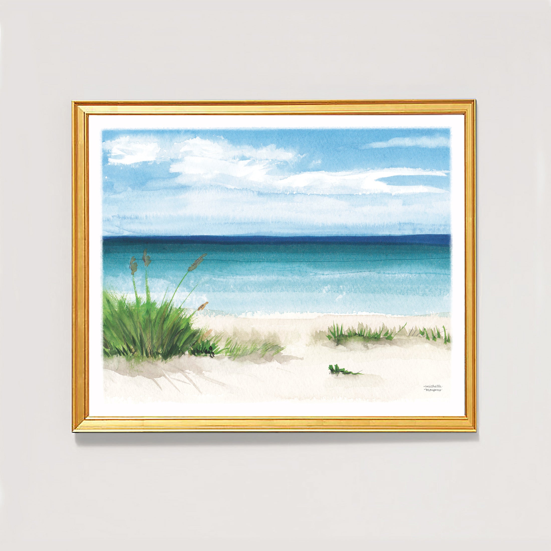 Beach Scene No4 Watercolor Art Print